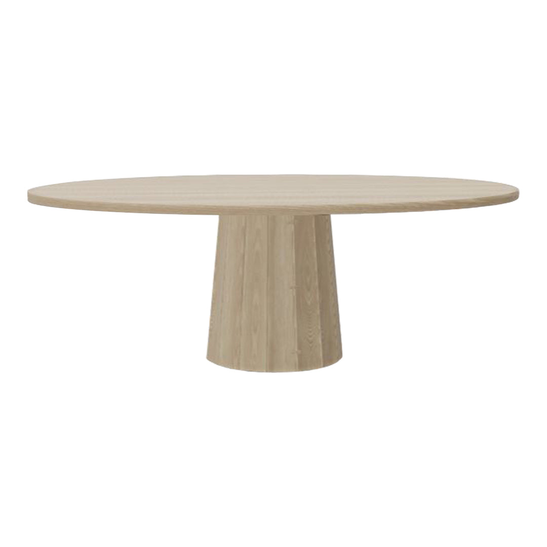 Modern Small Oval Dining Table with Single Foot Base - Space-Saving Kitchen & Breakfast Nook Furniture for Apartments and Small Homes