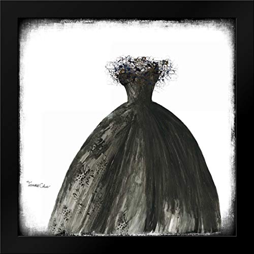 Tamara Cohen Black Dress I 20x20 Black Modern Framed Art Print - Contemporary Wall Decor for Living Room, Bedroom & Office
