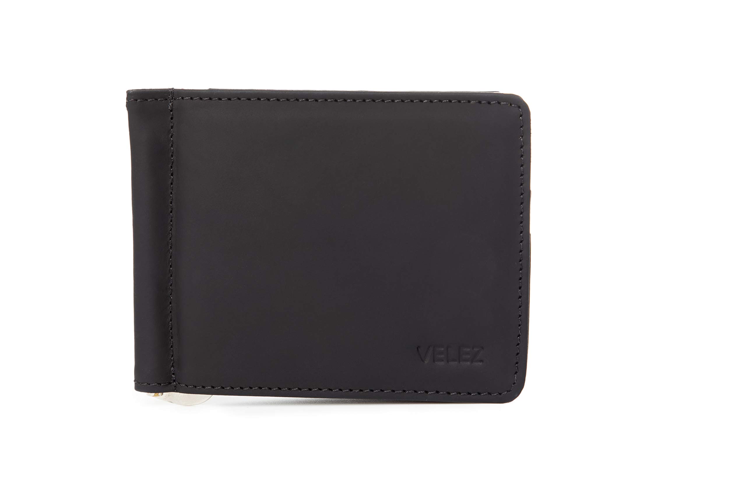 VELEZ Genuine Leather Slim Wallet with Money Clip - RFID Blocking Minimalist Bifold Wallet for Men - Perfect for Travel, Business & Everyday Carry