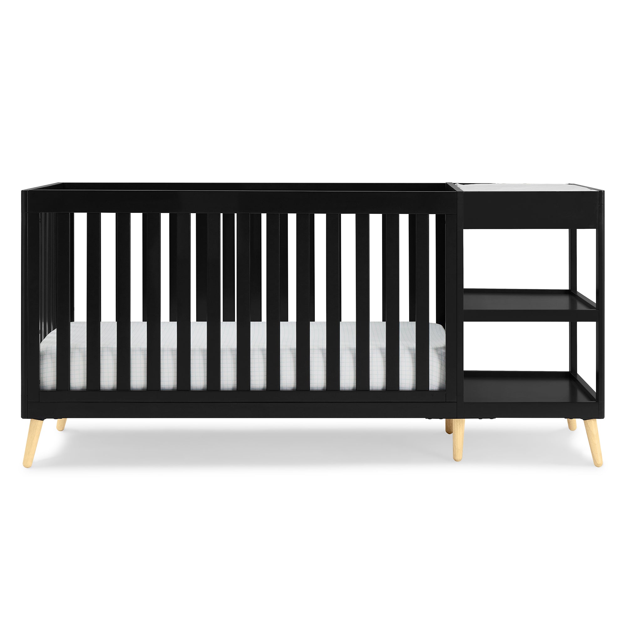 Essex 4-in-1 Convertible Baby Crib with Changer - White Nursery Furniture for Newborn to Toddler | Perfect for Bedroom, Daycare & Nursery Decor
