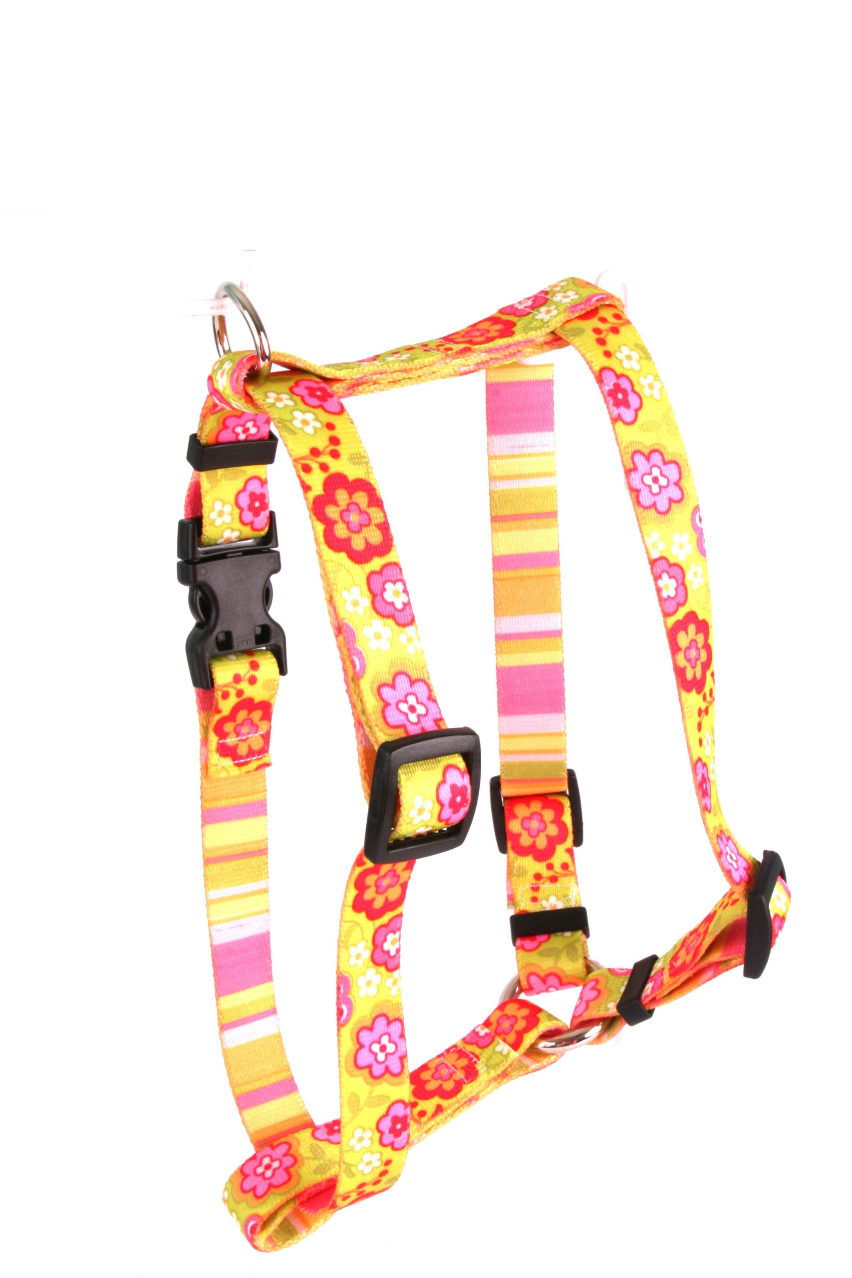 Yellow Dog Design Roman Harness for Large Dogs - X-Large Size, Green Bouquet Pattern - Durable & Adjustable Dog Walking Harness for Outdoor Adventures, Training, and Daily Walks