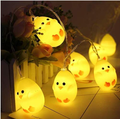 Cute Animal Chicken String Lights - Easter LED String Lights in Warm White, Chicken Shaped Fairy Lights for Christmas, Home, Wedding, Party, Bedroom & Birthday Decor (1.5M) - Perfect for Indoor/Outdoor Holiday Decorations