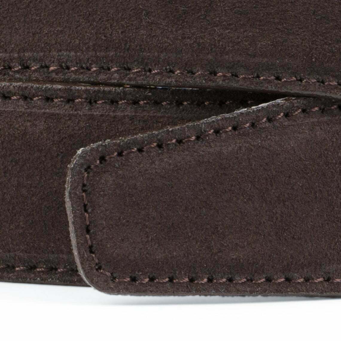 Dark Brown Suede Leather Belt Strap for Cartier 35mm Buckles - Premium Men's Dress Belt for Business & Casual Wear