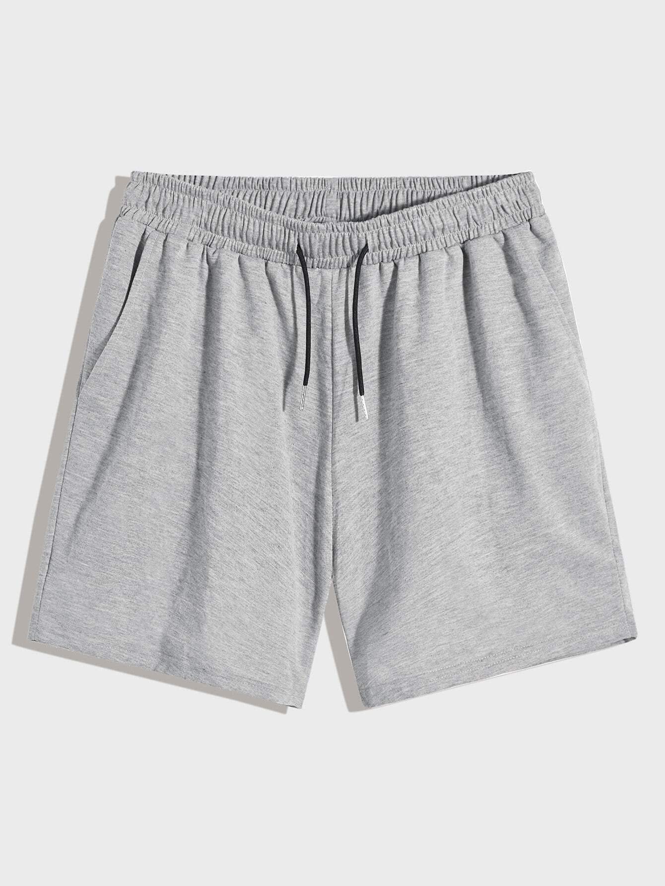 HDZWW Men's Casual Drawstring Waist Solid Color Athletic Shorts - Light Grey XXXXL - Perfect for Summer, Beach, Running & Gym Workouts