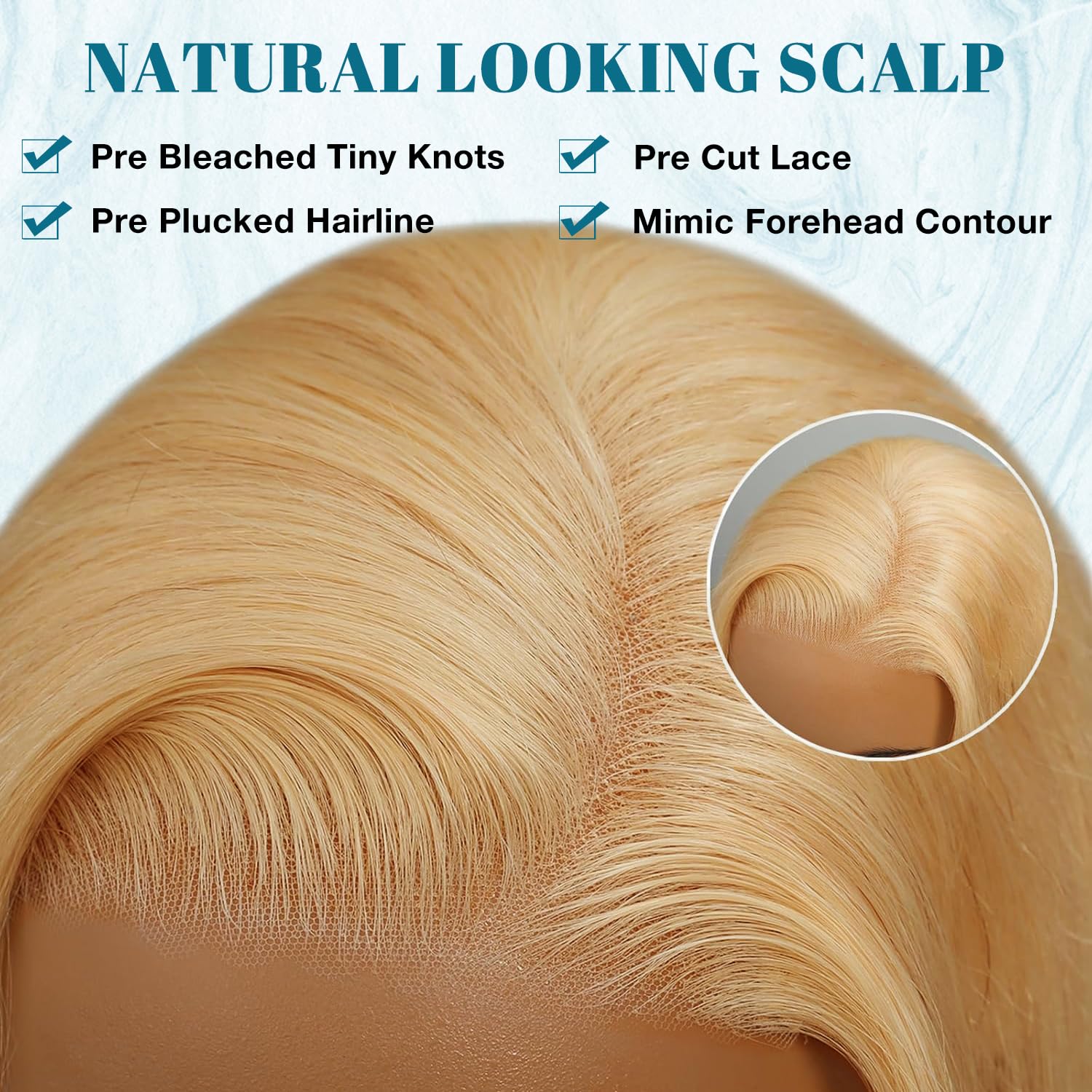 LZGYE Honey Blonde Glueless Human Hair Wigs - 220% Density Straight Wig with Pre-Plucked 7x5 Closure, Bye Bye Knots, Baby Hair (27# Color, 28in Length) | Perfect for Daily Wear, Cosplay, and Special Occasions
