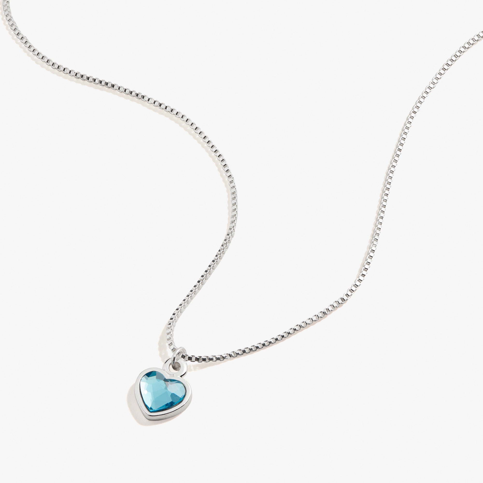 Aquamarine Heart Necklace - March Birthstone Jewelry for Women, Sterling Silver Pendant with 18