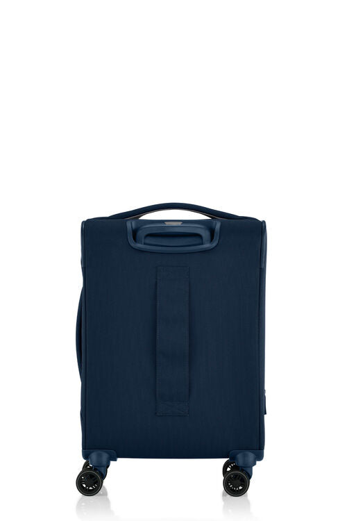 American Tourister Applite 5.0 55/20 Expandable Carry-On Luggage - Navy Blue Spinner Suitcase for Business Travel & Weekend Getaways
