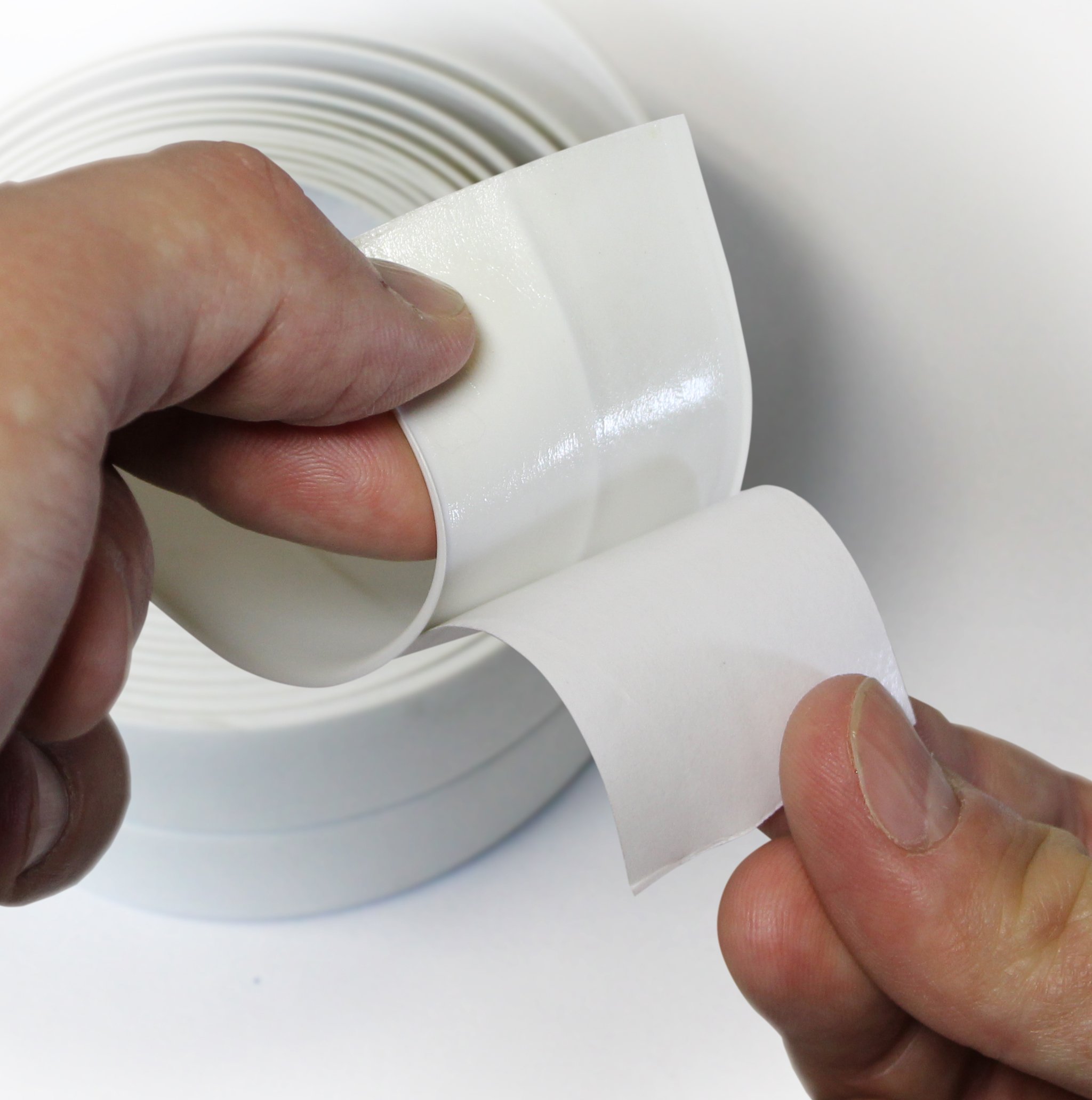 VViViD Peel & Stick Adhesive White Waterproof Caulking Sealant Tape Roll (1 Roll) - Self-Adhesive Weatherproofing Tape for Bathroom, Kitchen, Windows & Doors - Easy DIY Home Repair Solution