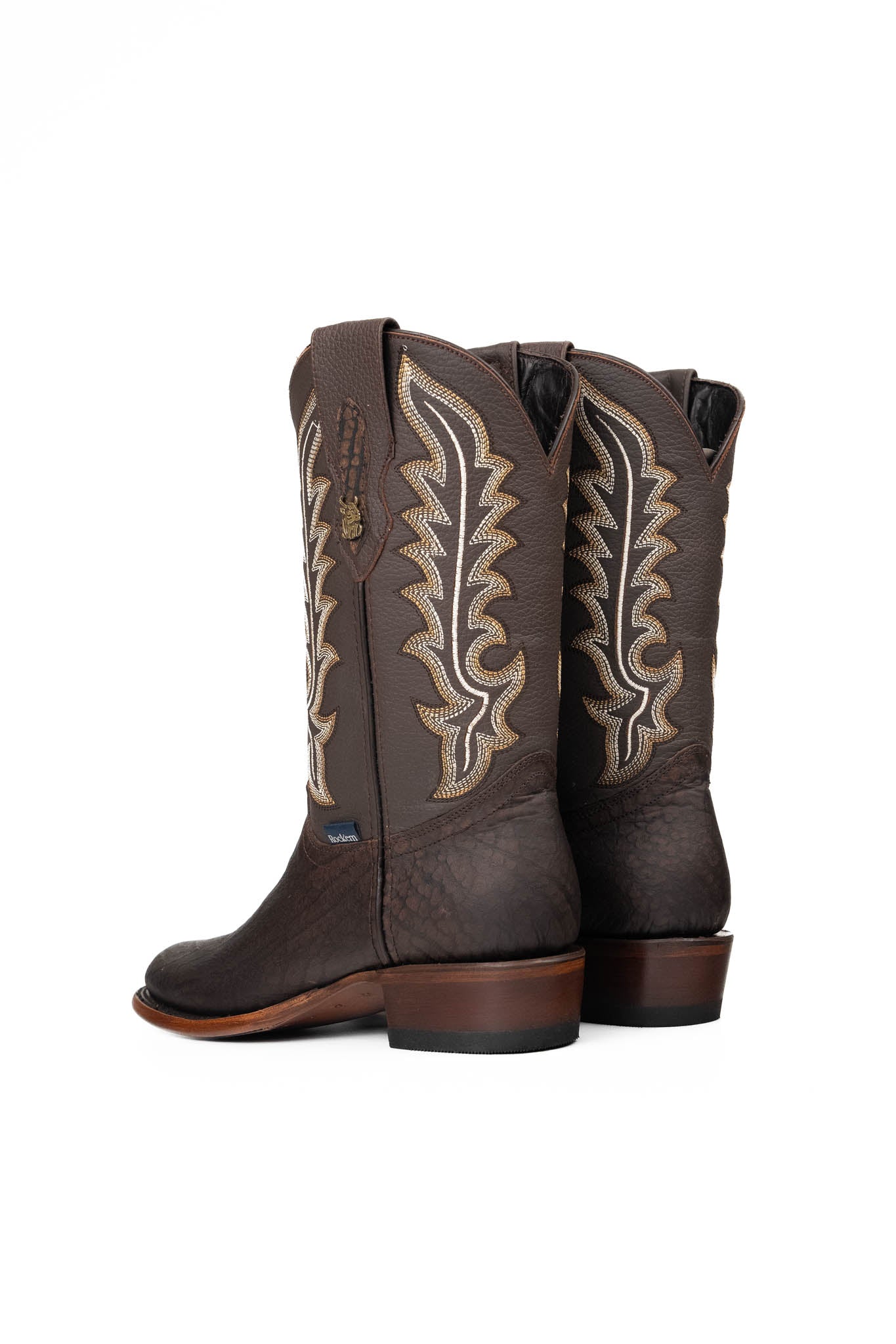 Midland Bull Neck Round Toe Cowboy Boots for Men - Western Style Leather Work Boots with Comfortable Fit - Perfect for Rodeo, Ranch Work & Country Fashion