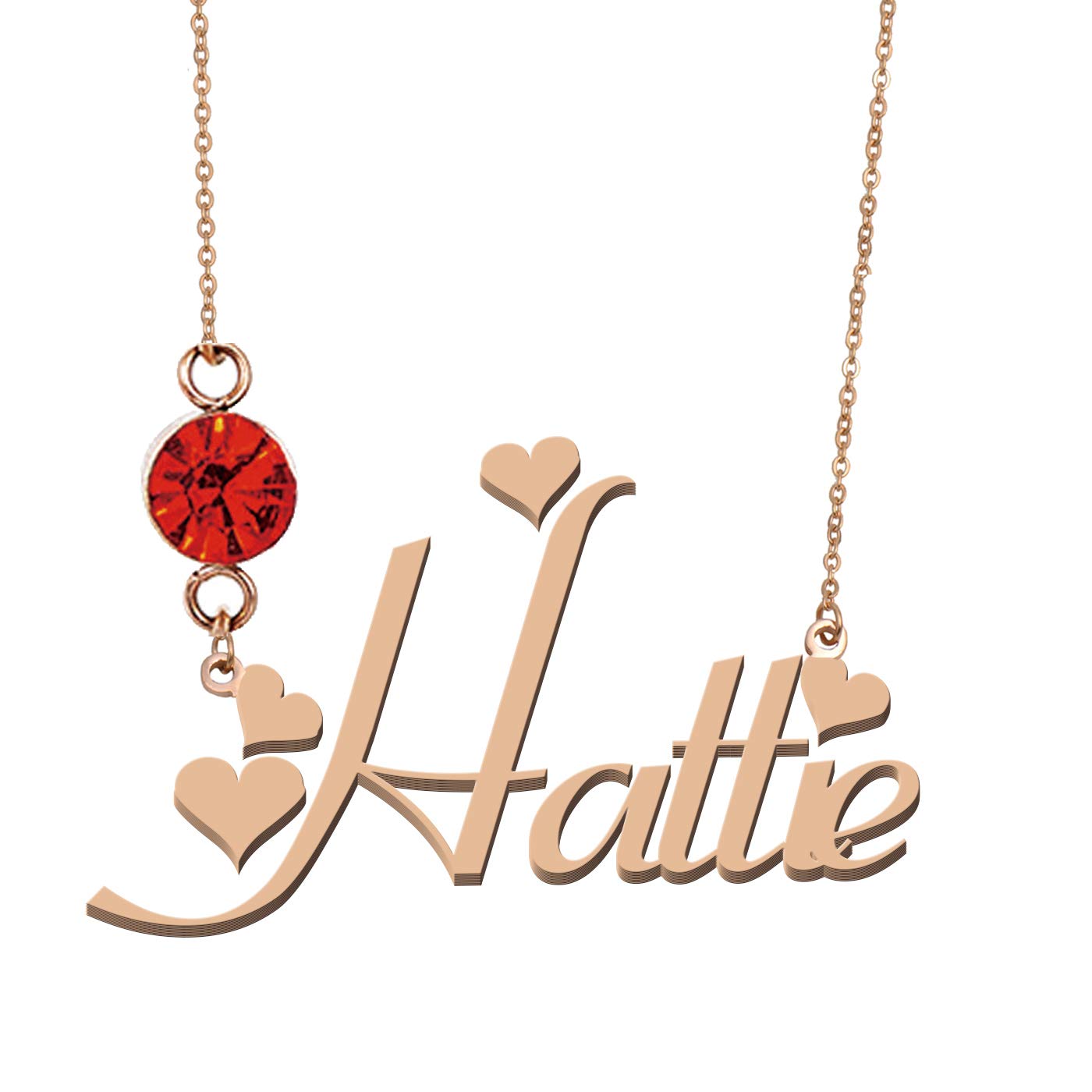 Personalized Name Necklace with Birthstone - Custom Engraved Jewelry Gift for Women, Mom, Wife - Perfect for Birthday, Anniversary, Valentine's Day