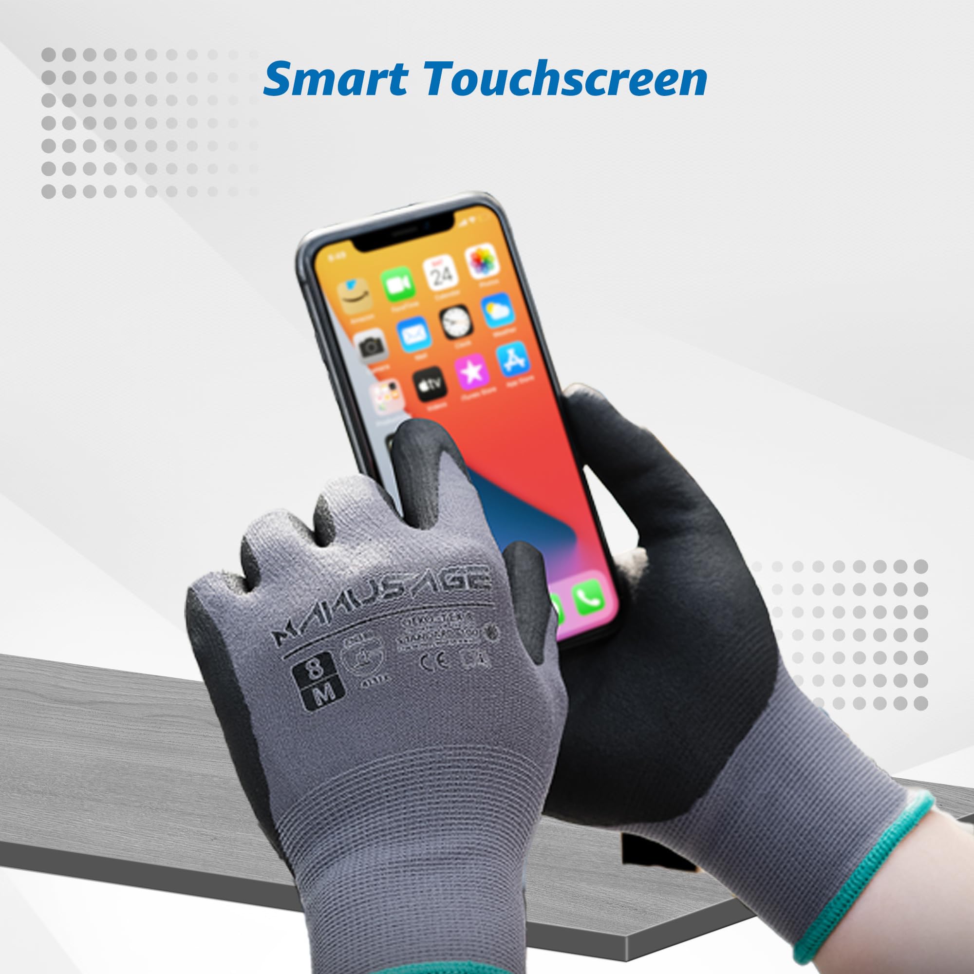 Nitrile Coated Work Gloves - MicroFoam Grip for Construction, Gardening & DIY Projects | Durable Safety Gloves for Men & Women