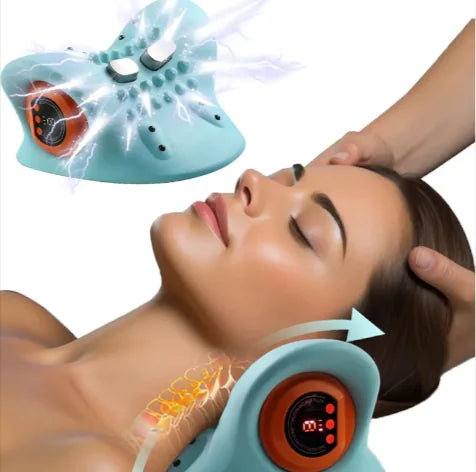 Portable Neck Massager for Pain Relief - Shiatsu Deep Tissue Massager with Heat for Shoulder, Back & Cervical Spine - Perfect for Office, Travel & Home Use
