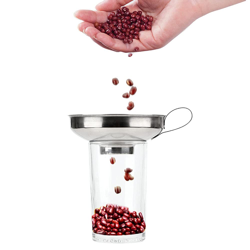 Alnicov 2-Pack Stainless Steel Canning Funnel Set - Wide & Regular Mouth Mason Jar Funnel with Handle for Liquid & Dry Ingredients (Small + Large Sizes) - Perfect for Home Canning, Food Preservation & Kitchen Transfer