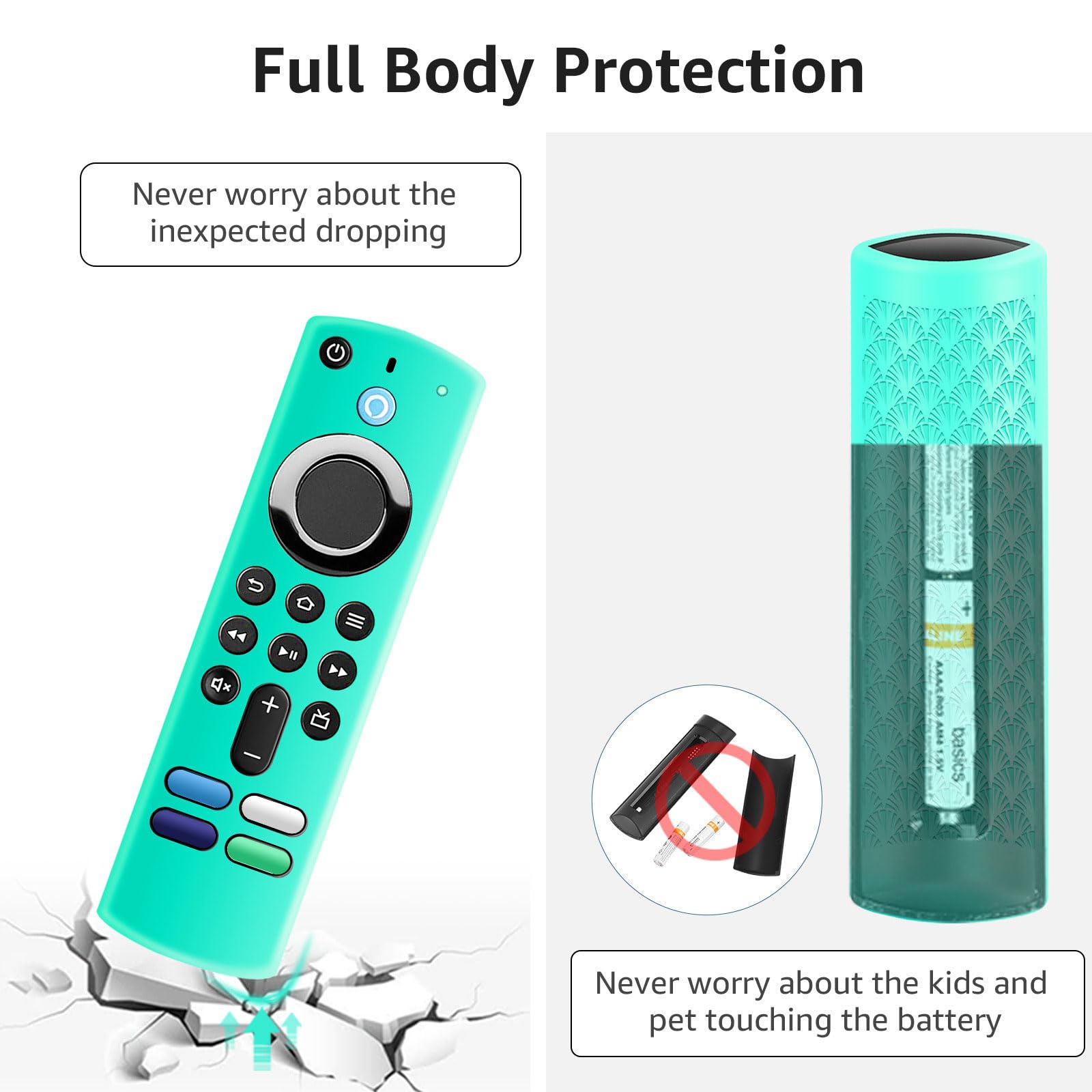 3 Pack Glow in The Dark Silicone Remote Control Covers - Anti-Slip Protective Case with Lanyard (Yellow, Blue, Pink) for TV, Cable, DVD & Streaming Devices - Nighttime Use & Easy Grip