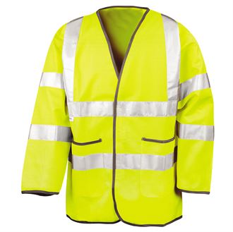 High Visibility Long Sleeve Motorcycle Jacket for Road Safety - Reflective Riding Gear for Night Commuting & Highway Travel