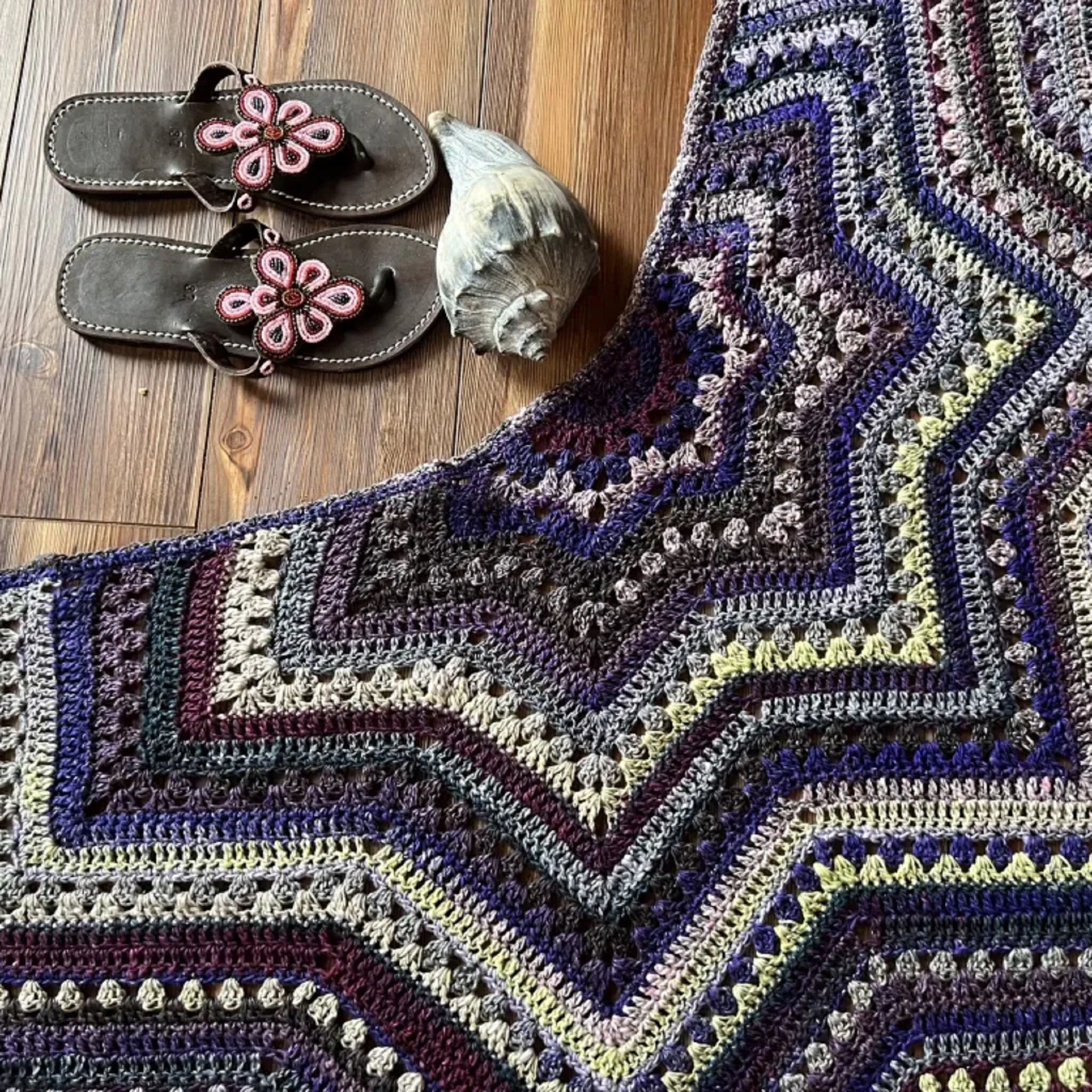 Six Day Staro Crochet Shawl Kit with Premium Noro Yukata Yarn - DIY Knitting Project for Beginners, Cozy Winter Wrap, Perfect Gift for Craft Lovers & Handmade Scarf Making