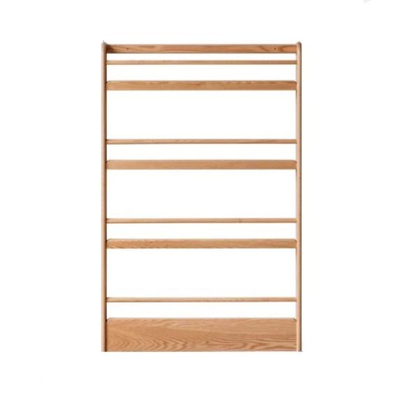 Solid Oak Wood Wall-Mounted Ultra-Thin Bookshelf - Modern Floating Shelf for Living Room, Bedroom, or Office Storage & Display