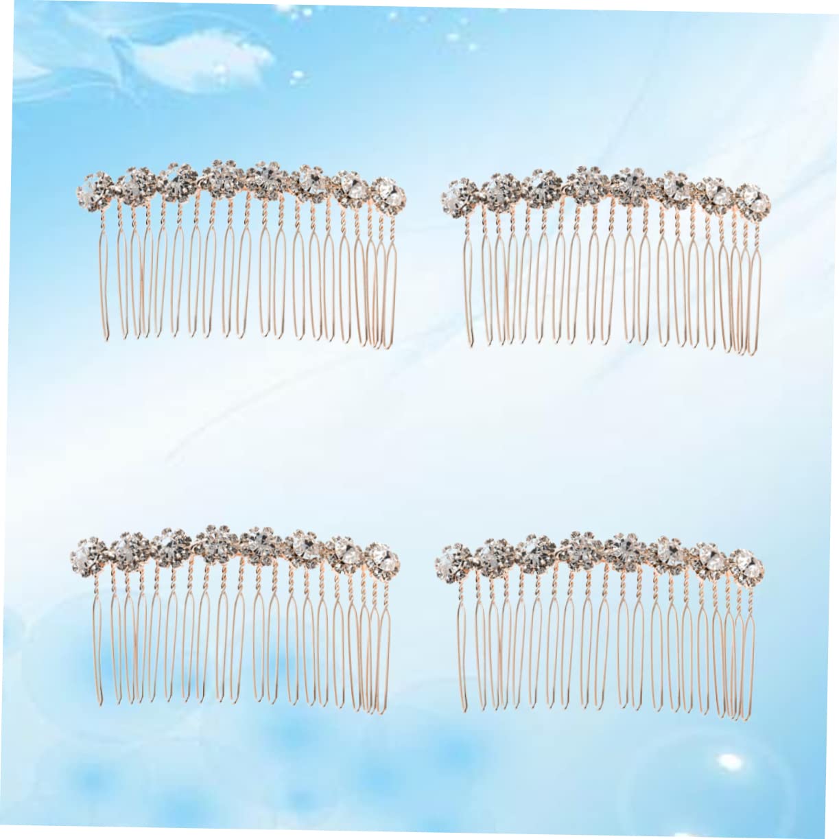 12 Pcs Silver Rhinestone Bridal Hair Combs for Fine Hair - Crystal Flower Alloy Side Combs for Wedding, Prom & Special Occasions - Elegant Hair Accessories for Brides, Bridesmaids and Formal Events