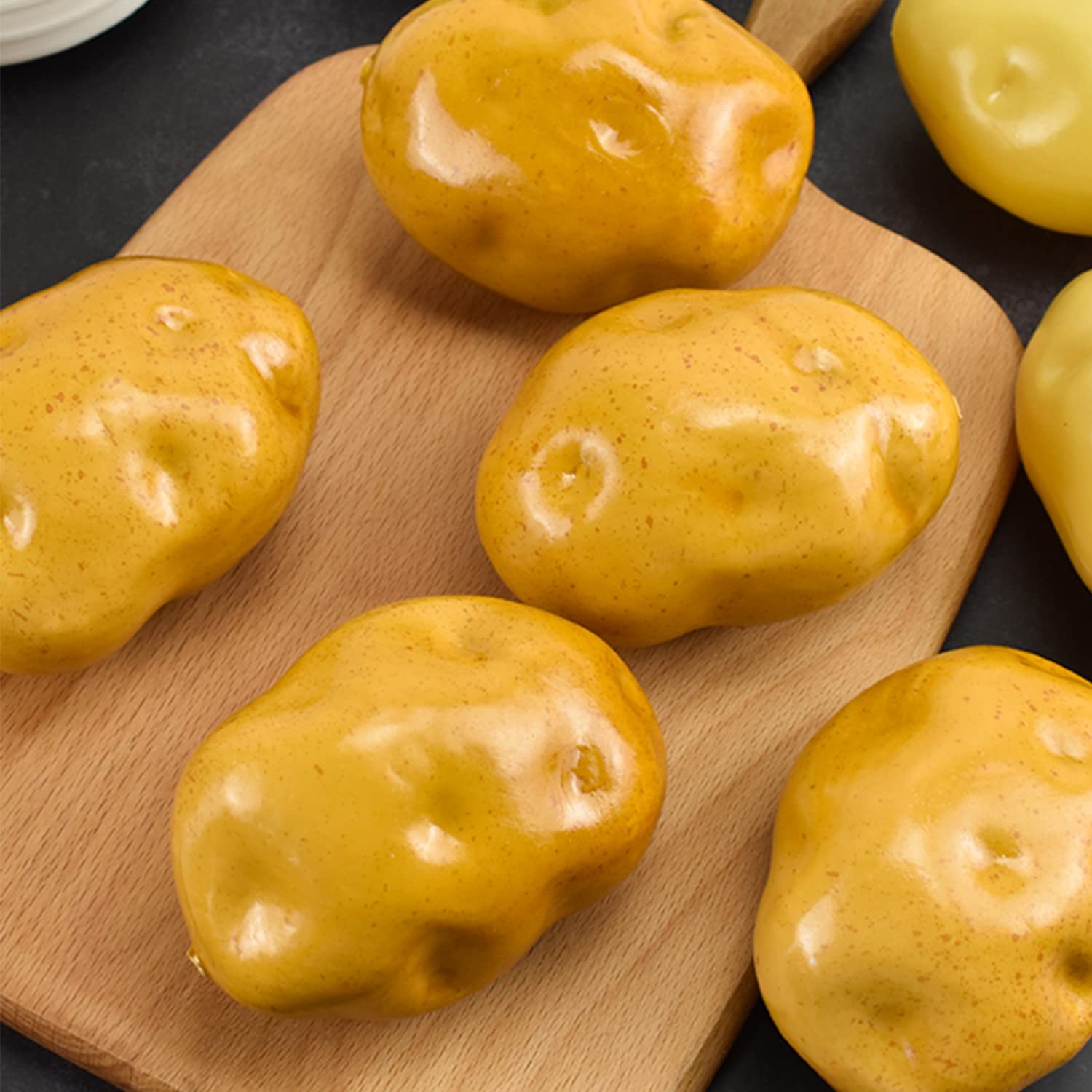 Lorigun 5Pcs Realistic Foam Fake Potatoes - Simulation Bubble Fruits & Vegetables for Home Decor, Photography Props, and Emotional Arrangement Scenes - Perfect for DIY Crafts, Table Centerpieces, and Kids Play Kitchen