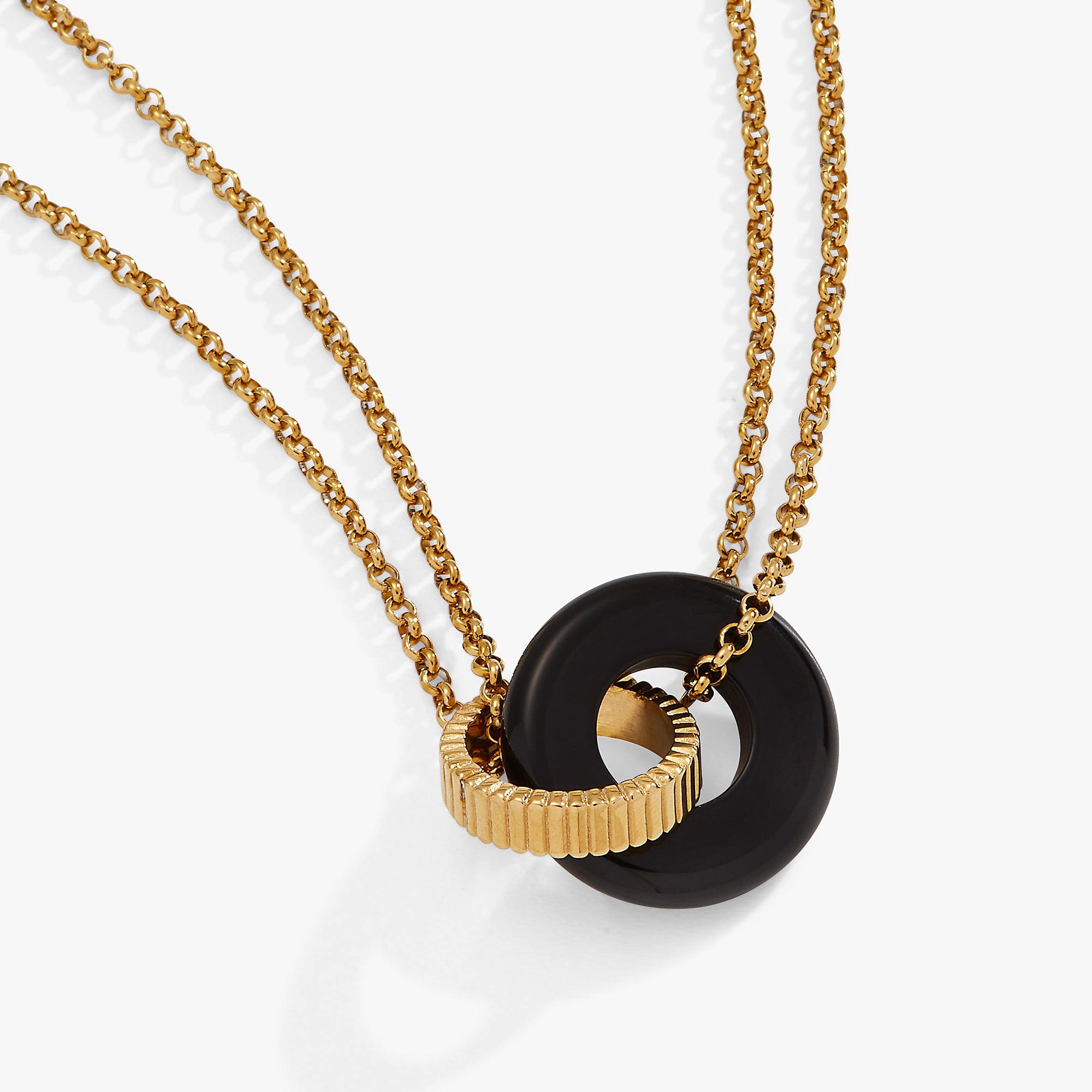 Black Onyx Textured Necklace for Women - Elegant Gemstone Jewelry for Everyday Wear & Special Occasions