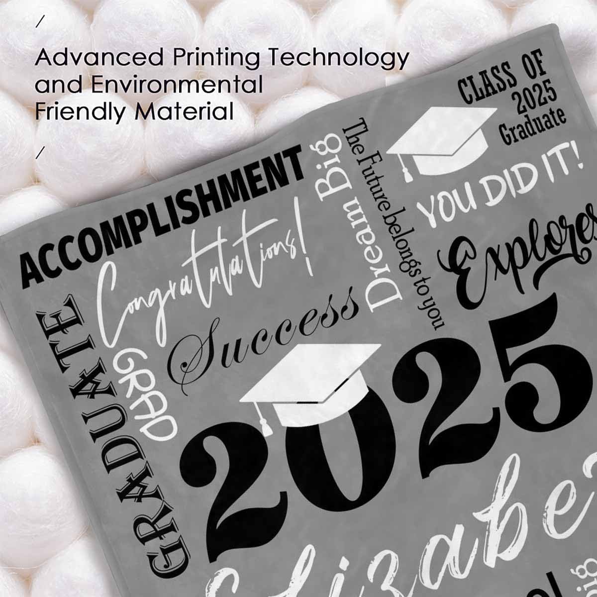 Personalized Graduation Blanket for Her & Him - Class of 2025 Throw Blanket 