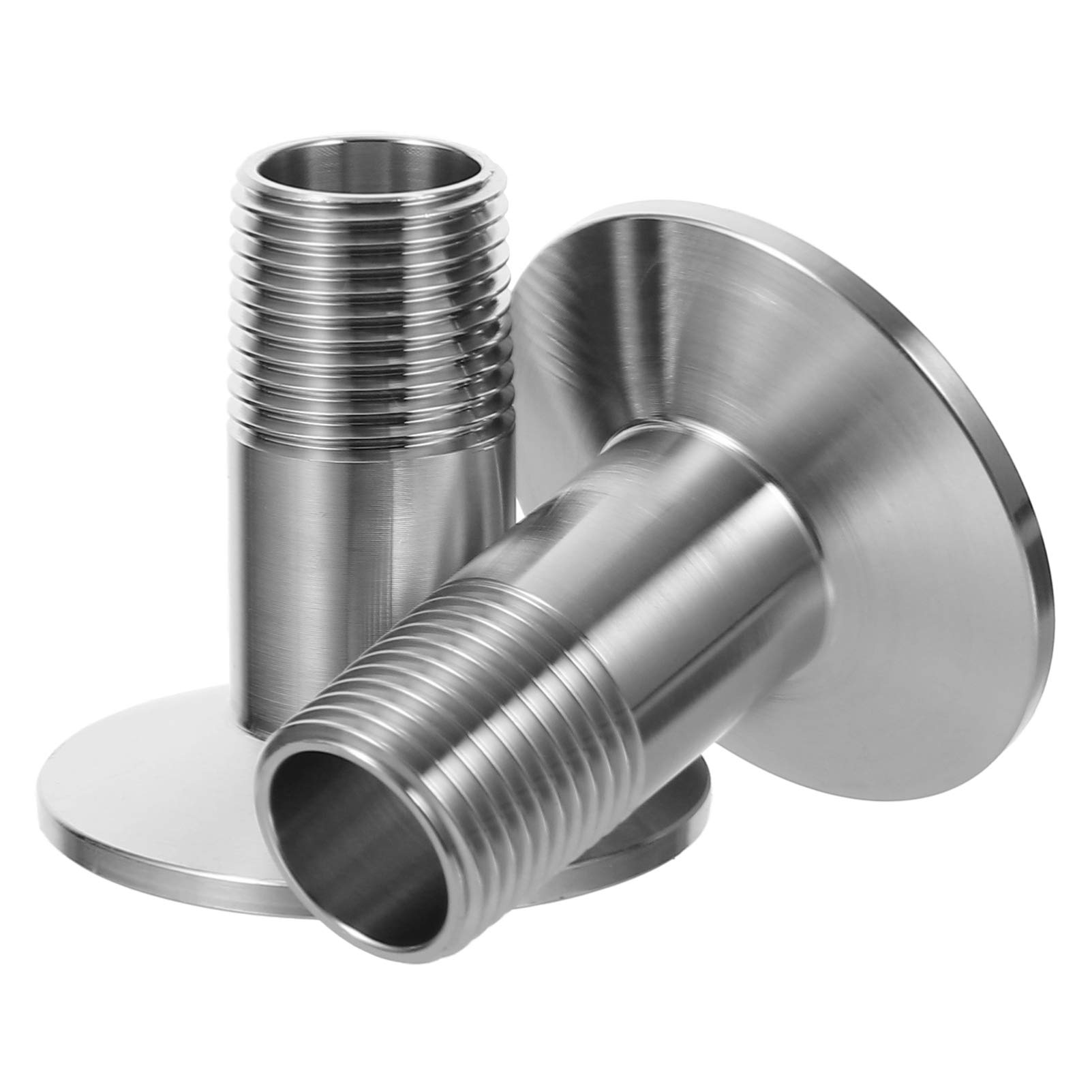 Baluue 4-Piece Sanitary Stainless Steel Tri Clamp Adapter - Food Grade Hose Fitting for Brewing, Dairy & Pharmaceutical Industries | 304 SS Hygienic Pipe Connector