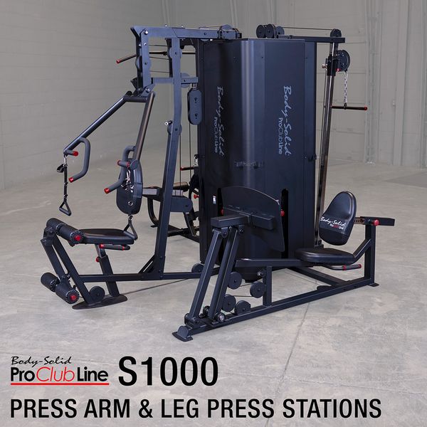 Body Solid Pro Club Line S1000 4 Stack Home Gym Equipment - Strength Training Machine for Full Body Workouts | Perfect for Home Gyms & Personal Fitness Studios