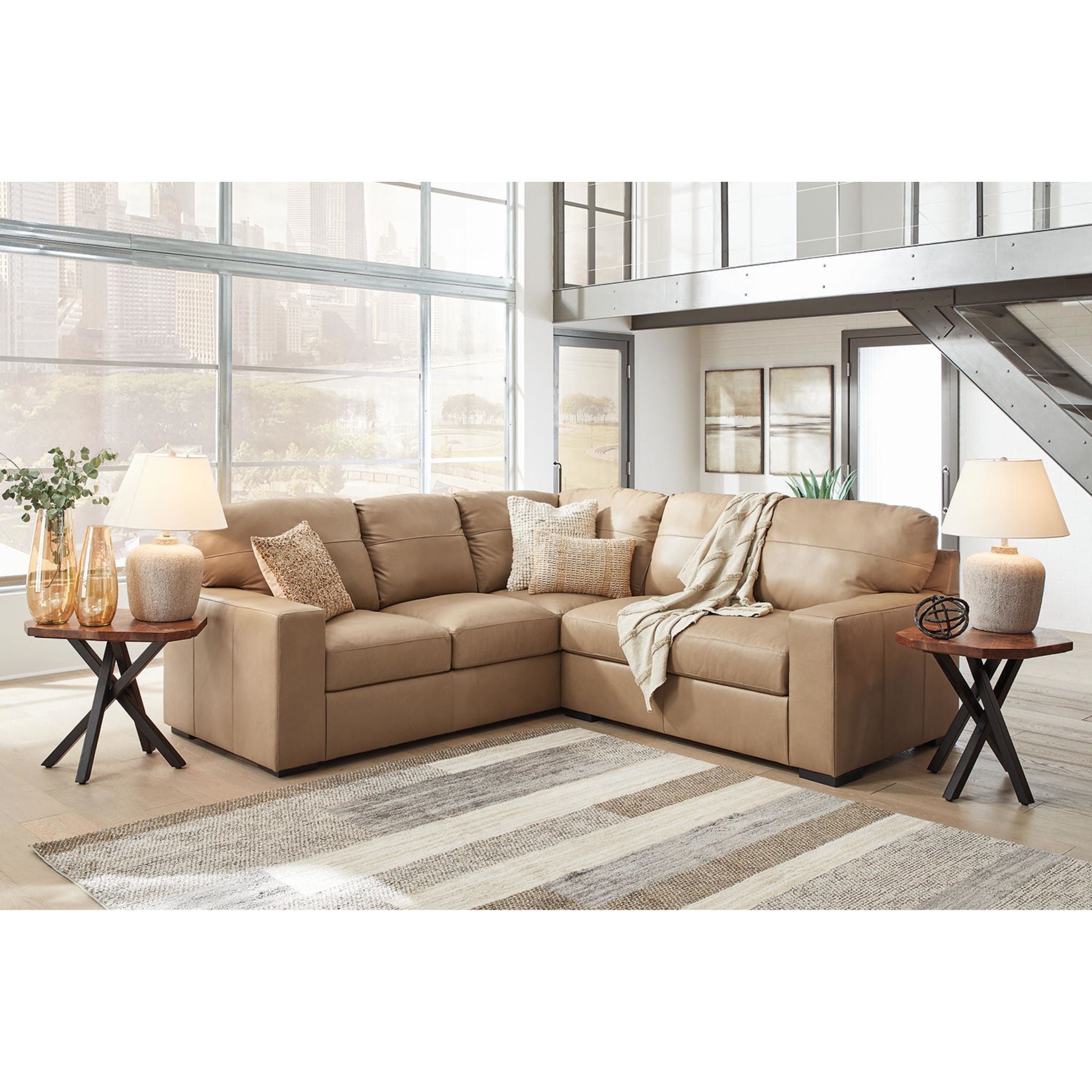 Bandon 2-Piece Sectional Sofa Set - Modern L-Shaped Couch for Living Room, Apartment & Office | Comfortable Fabric Upholstery with Sturdy Frame | Perfect for Small Spaces & Family Gatherings