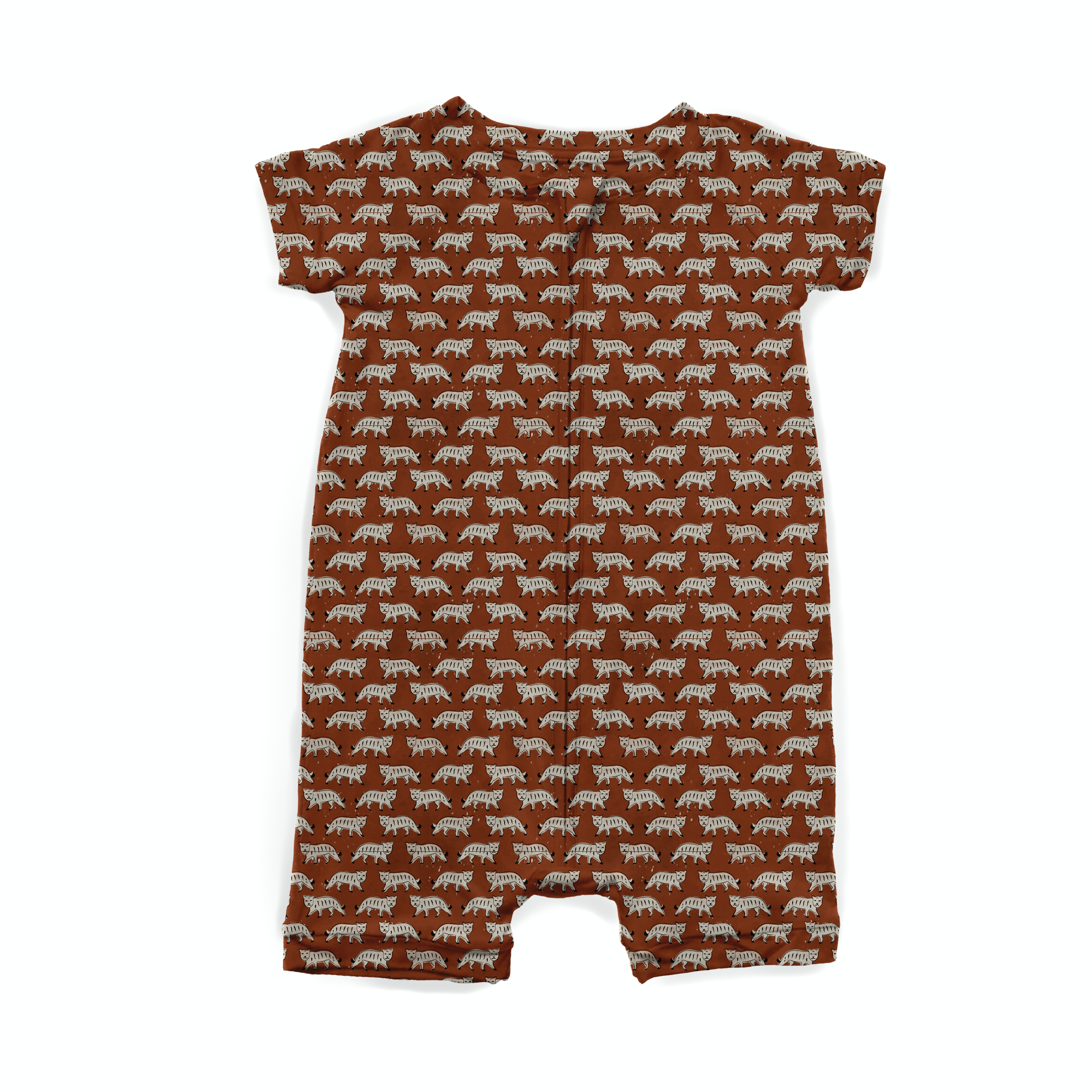 Terracotta Tigers Ribbed Shortie Romper for Women - Stylish & Comfortable Summer Outfit for Beach, Vacation & Casual Wear