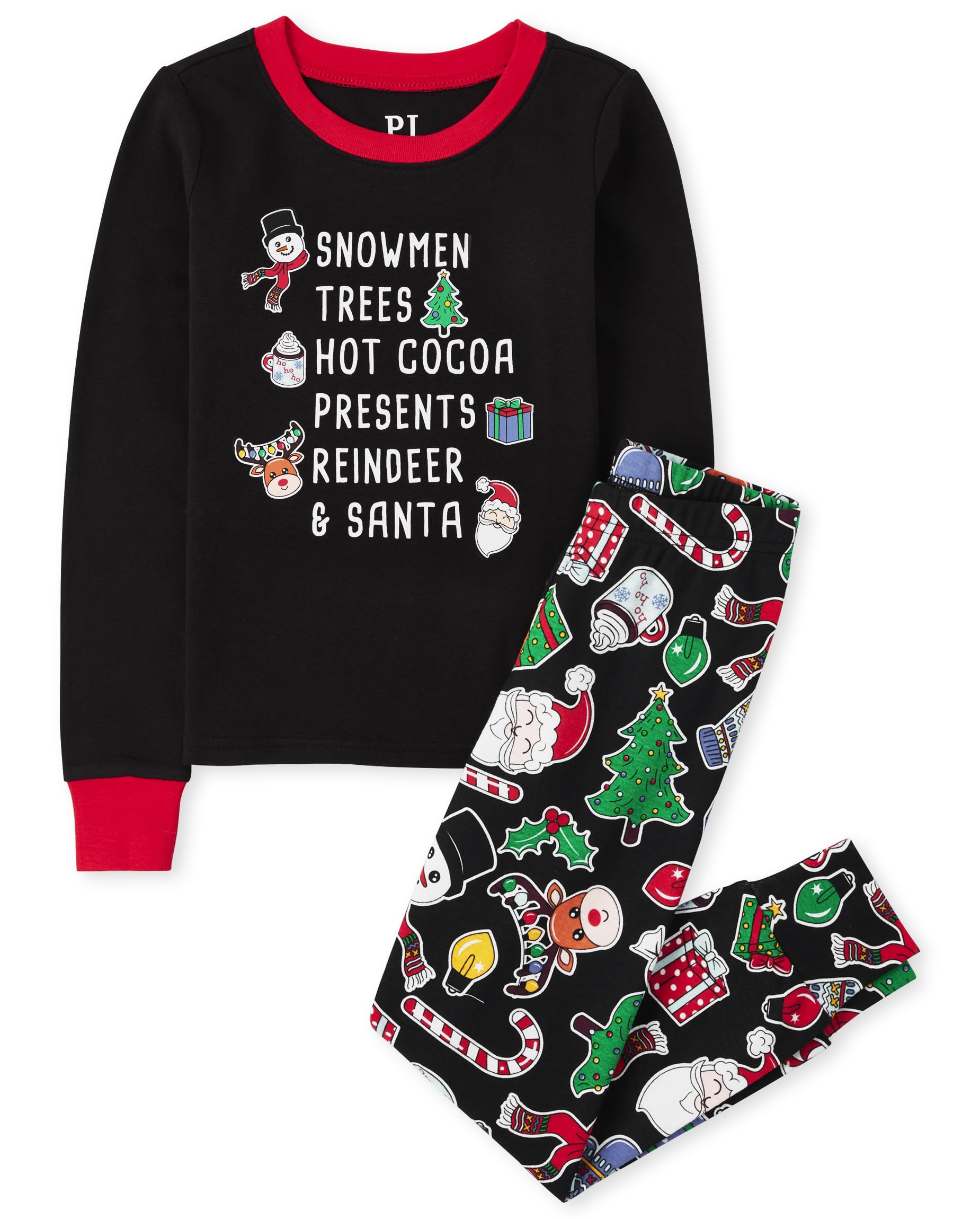 The Children's Place Baby Girls' Christmas Pajamas - Soft Cotton Holiday Pajama Set for Infants & Toddlers - Perfect for Christmas Morning, Family Photos & Holiday Gatherings