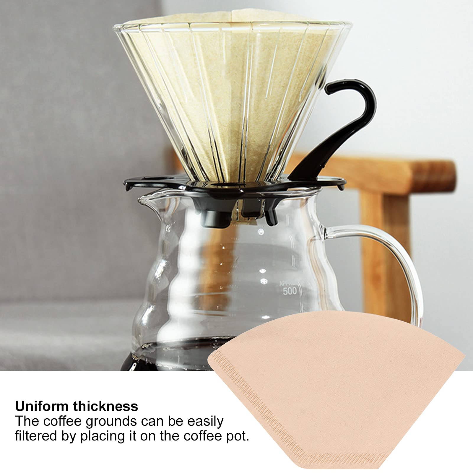 Premium Fan-Shaped Coffee Filter Paper - Eco-Friendly, Durable & Reusable for Home, Restaurant & Coffee Pots | Perfect for Pour Over, Drip & Cold Brew Coffee Makers