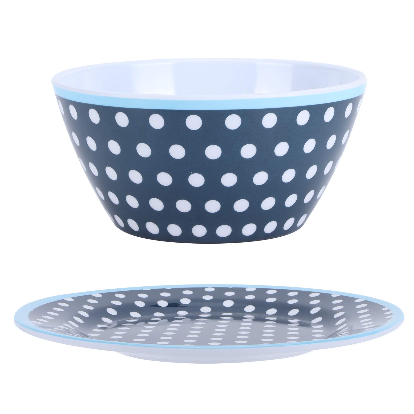 Salad Bowl Set 2-Piece - Imitation Porcelain Tableware for Home & Restaurant - Perfect for Fruits & Salads