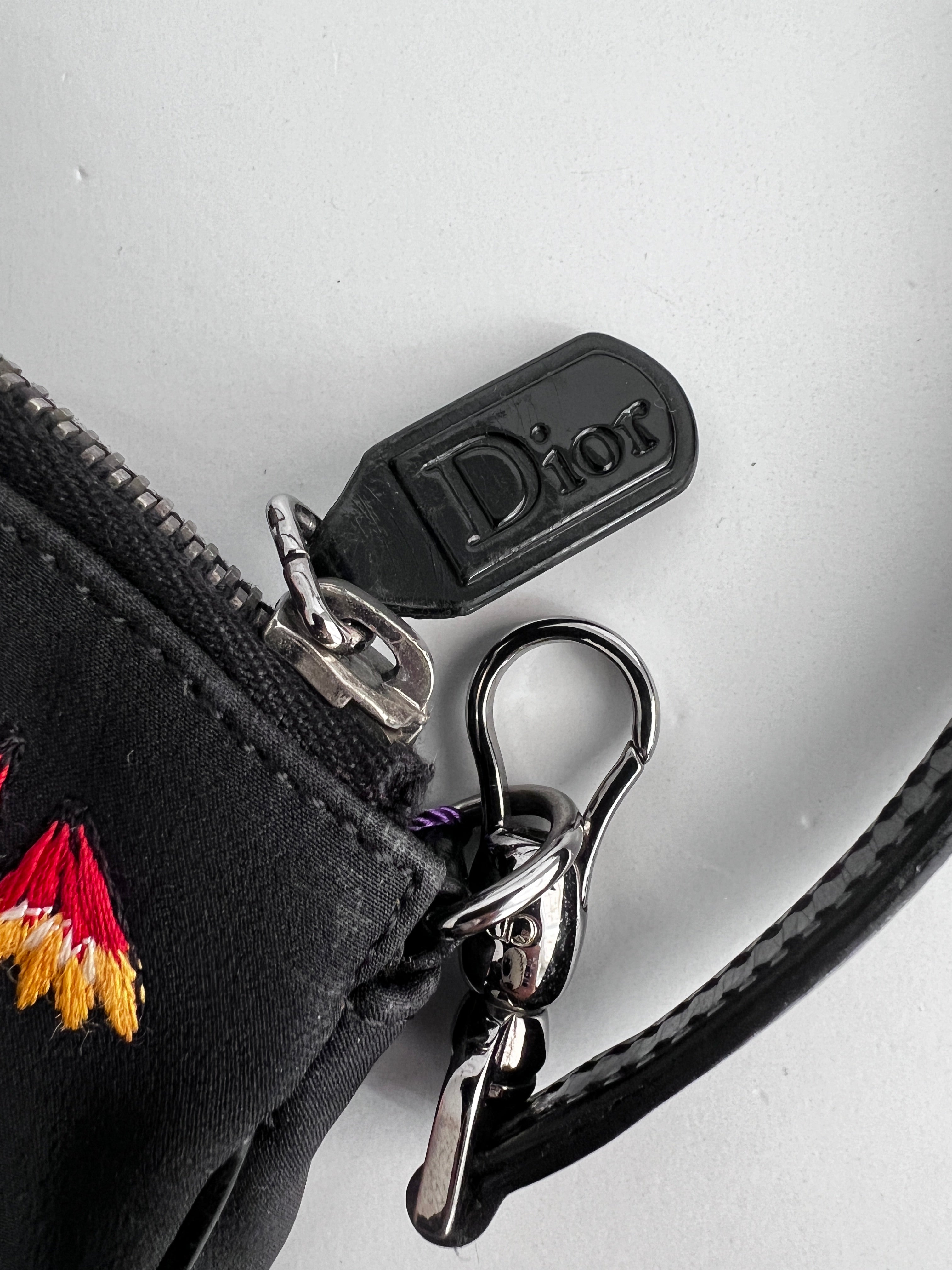 Dior Floral Embroidered Small Saddle Bag for Women - Luxury Crossbody Purse for Date Night, Wedding & Special Occasions