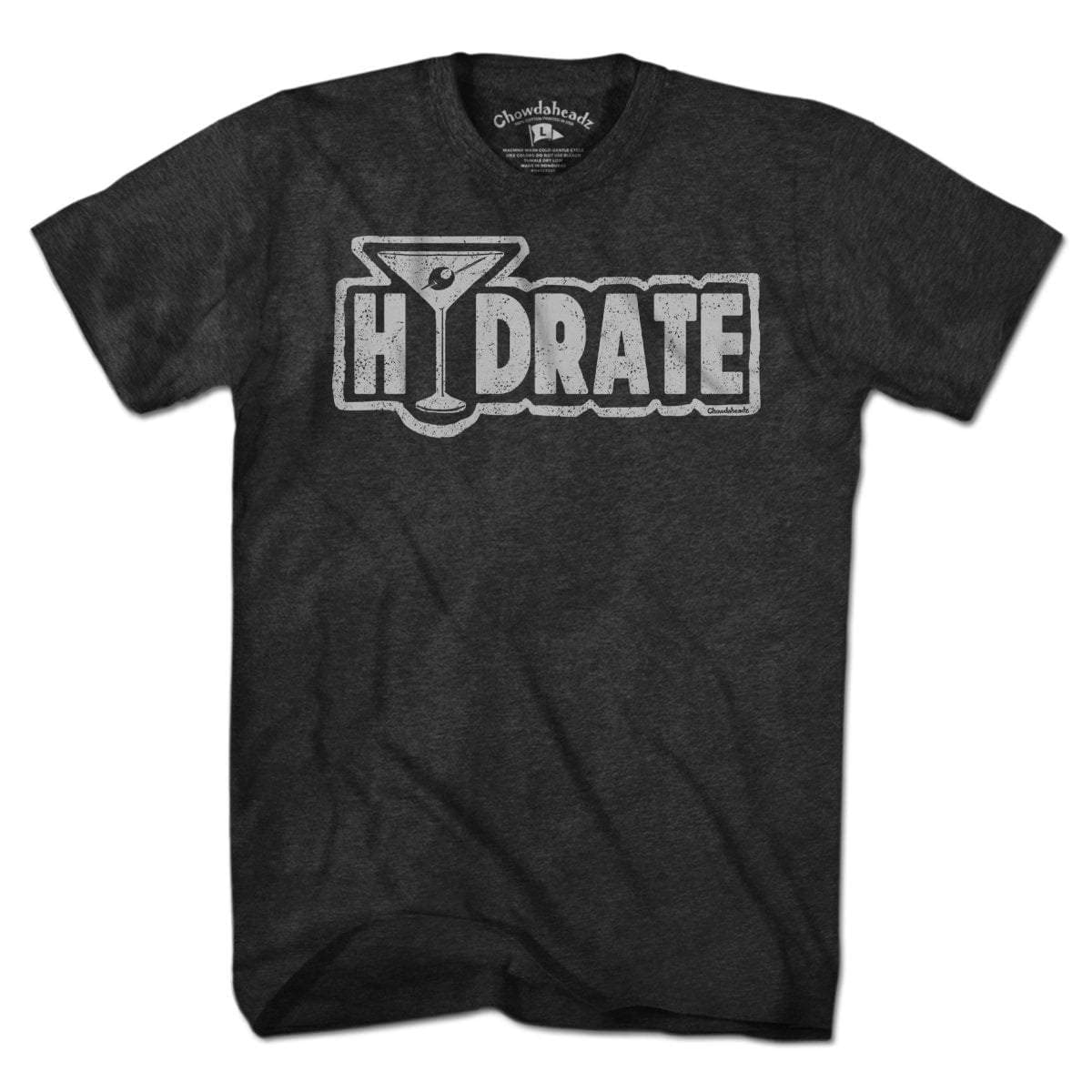 Chowdaheadz Hydrate Vintage T-Shirt | Soft Unisex Cotton Blend Tee for Men & Women | Perfect for Casual Wear, Gym, and Everyday Outfits