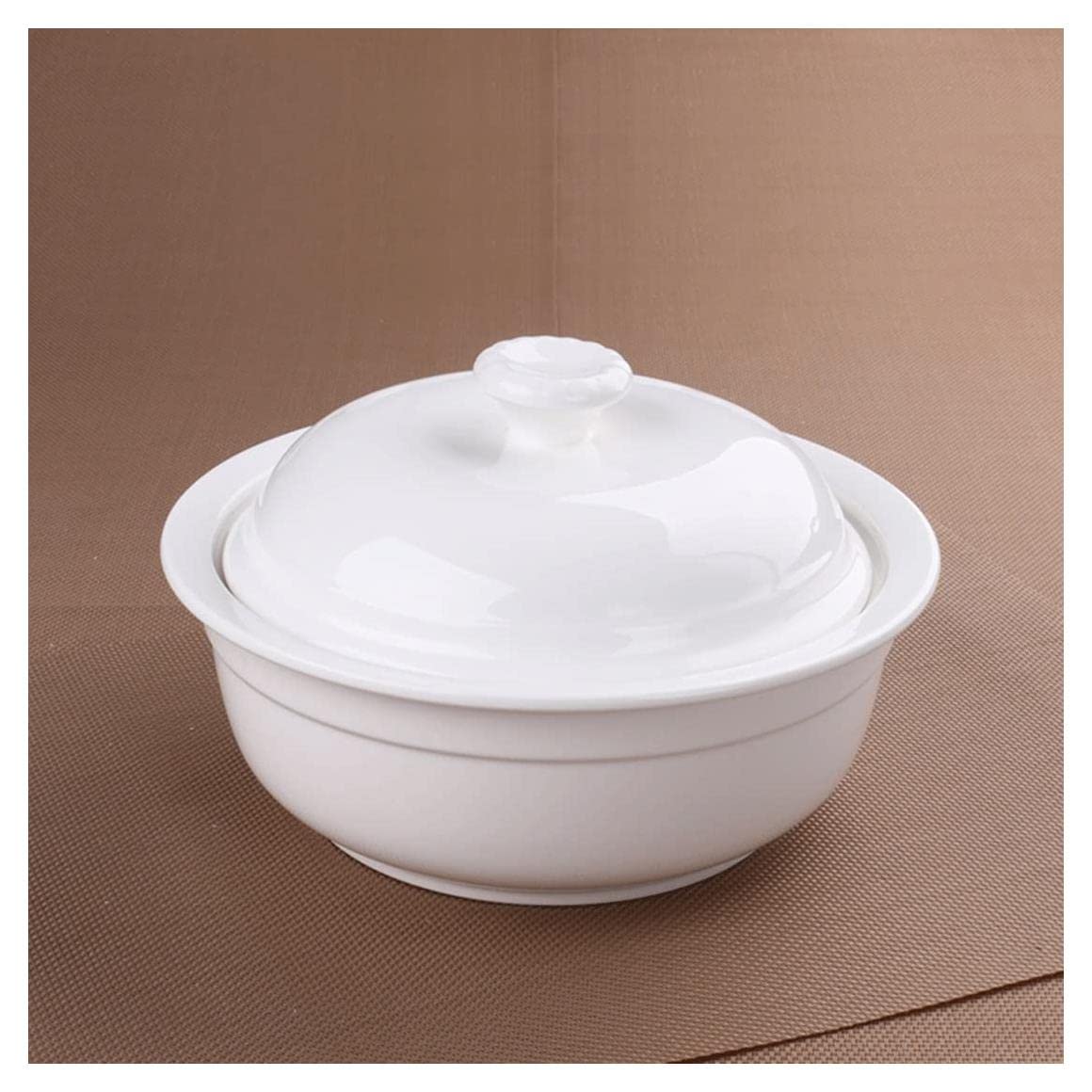 Premium Ceramic Serving Cooking Pot with Lid - Stovetop & Oven Safe Casserole Dish, Stockpot with Metal Base for Baking, Roasting & Serving - Perfect for Hotel Dining, Home Cooking & Entertaining