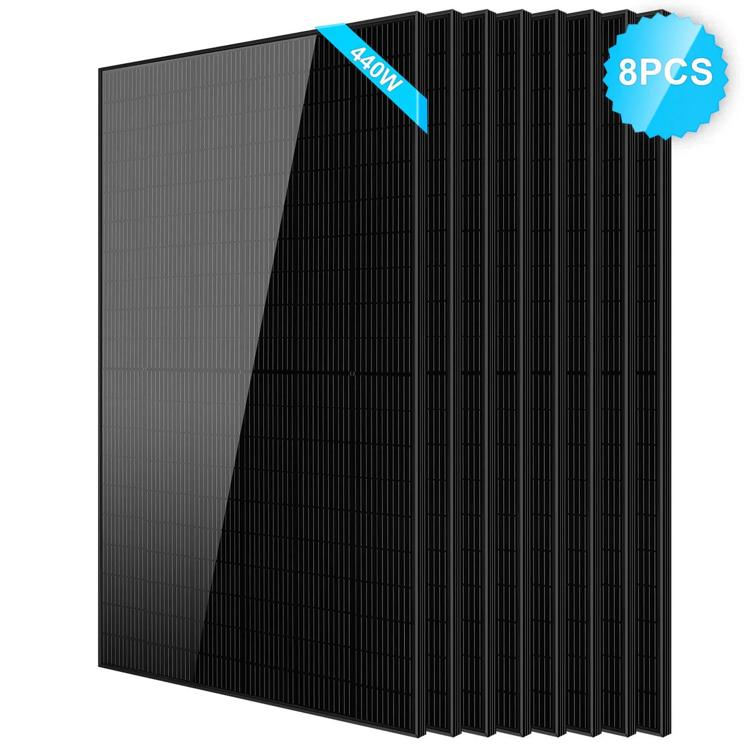 SunGoldPower 440W Monocrystalline Black PERC Solar Panel - High Efficiency Solar Panel for Home, RV & Off-Grid Power - Perfect for Residential, Camping & Emergency Backup