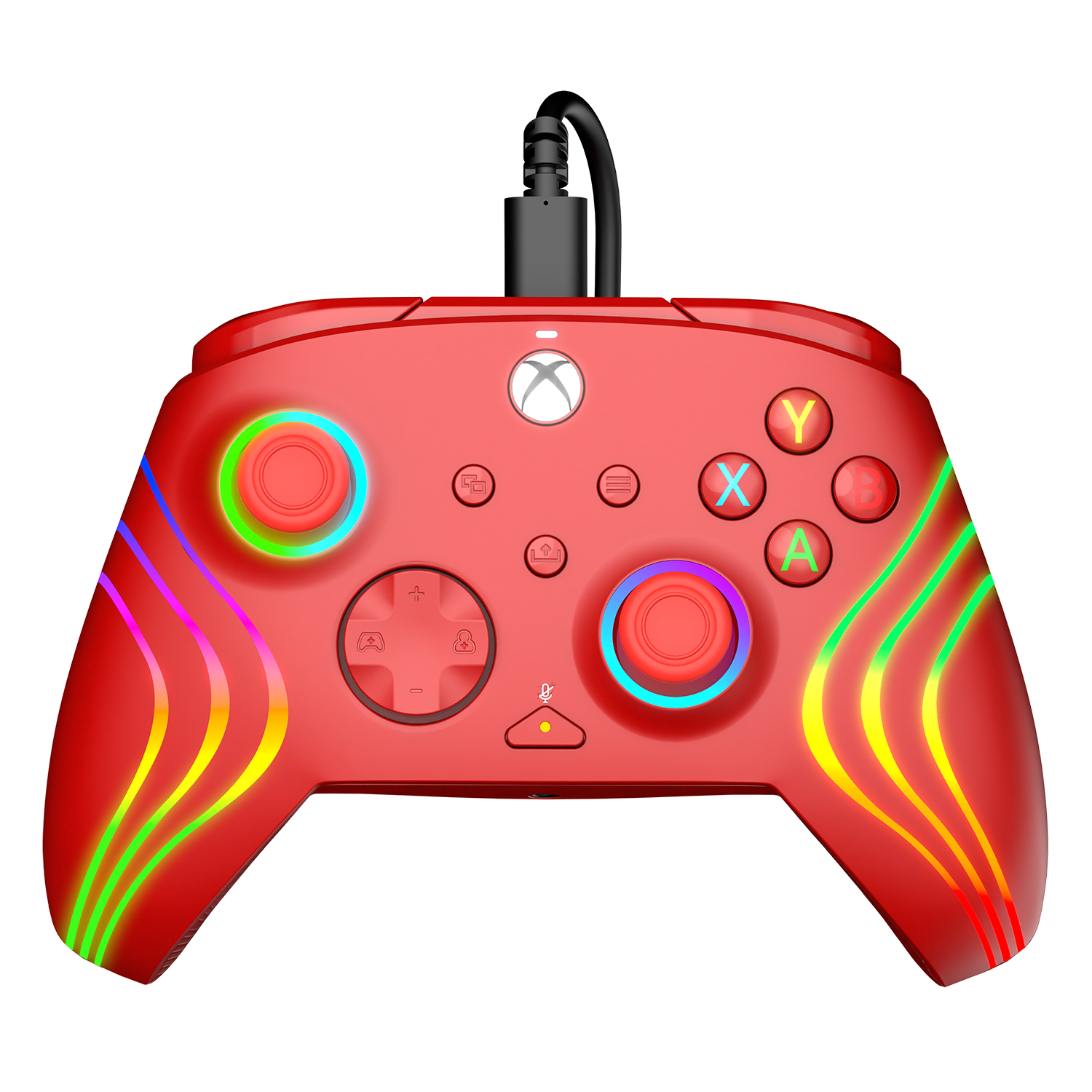 Red Afterglow Wave Wired Gaming Controller for Xbox Series X|S & PC - Ergonomic Design with Customizable Buttons for FPS, Racing & Action Games