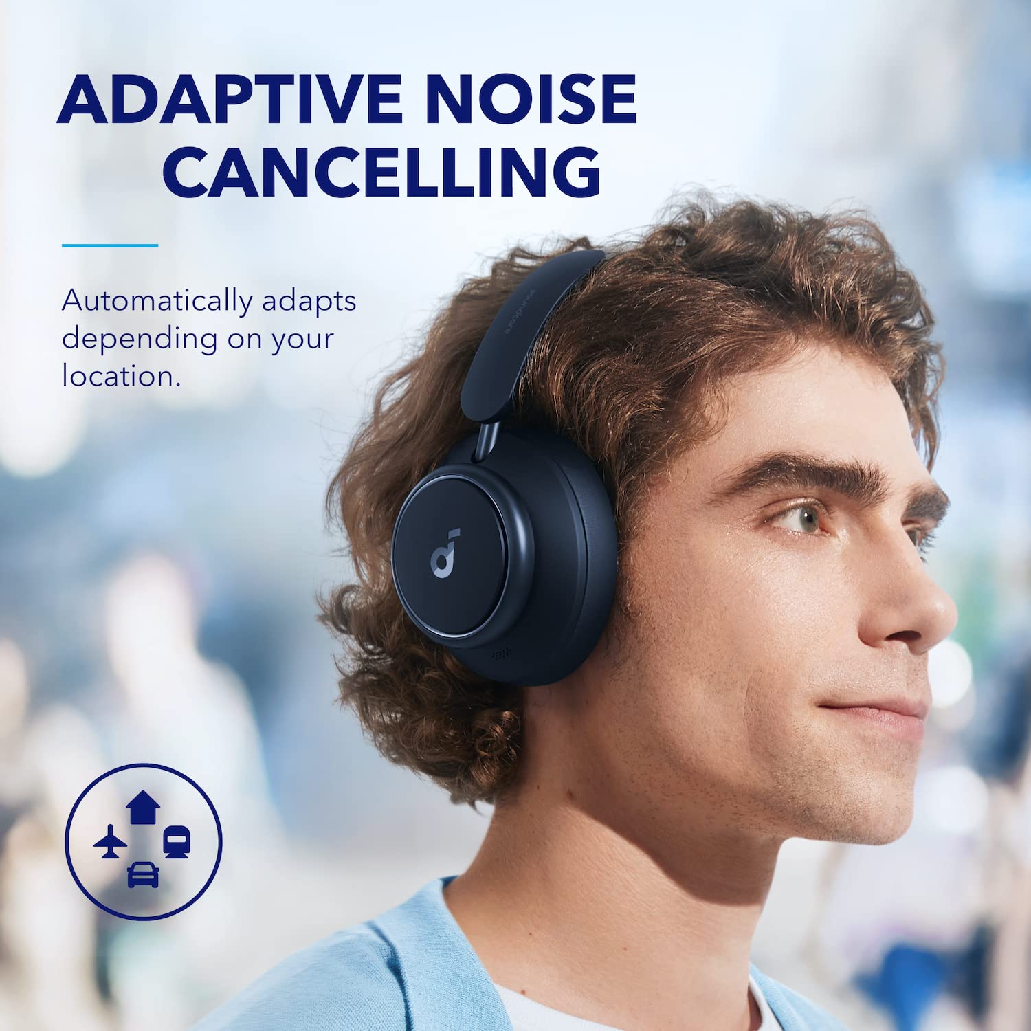 soundcore by Anker Space Q45 Wireless Bluetooth Headphones with Adaptive Active Noise Cancelling (Up to 98% Noise Reduction), 50H Playtime, Hi-Res LDAC Audio, App Control, Comfortable Over-Ear Design for Work, Travel & Home Use - Bluetooth 5.3 for Clear Calls