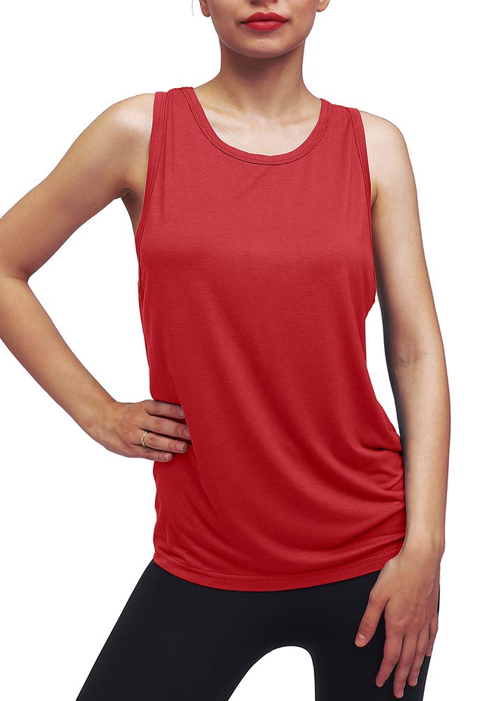 Women's Workout Yoga Tops - Open Back Shirts with Adjustable Tie Back for Gym, Yoga & Running - Breathable Tank Tops for Fitness & Active Lifestyle