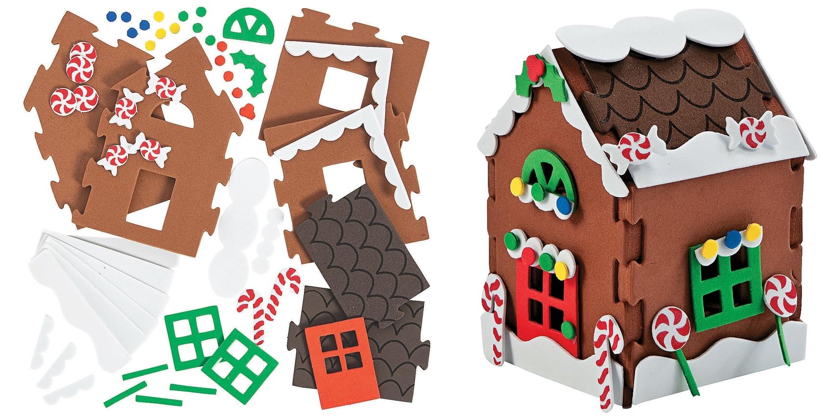 Christmas Gingerbread House Craft Kits 3D - DIY Holiday Decorations (2 Pack, Individually Packed) | Perfect for Family Bonding, Christmas Party Activities & Festive Home Decor