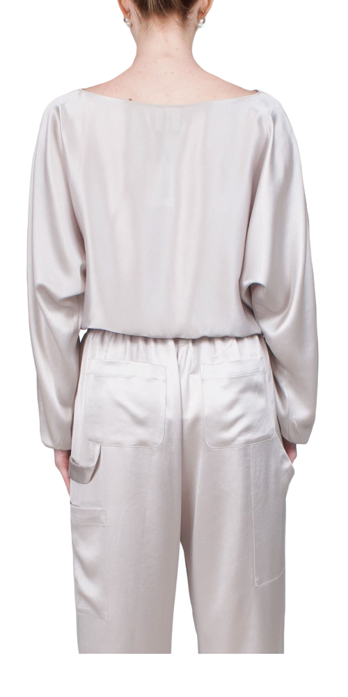 Women's Long Sleeve Blouson Top - Elegant Loose Fit Tunic Shirt for Casual Wear, Office & Date Night Outfits