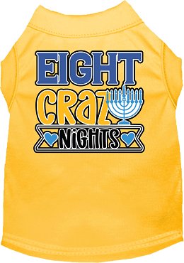 Eight Crazy Nights Screen Print Dog Shirt - Funny Christmas Pet Apparel in Multiple Colors - Perfect for Holiday Parties & Festive Pet Photos