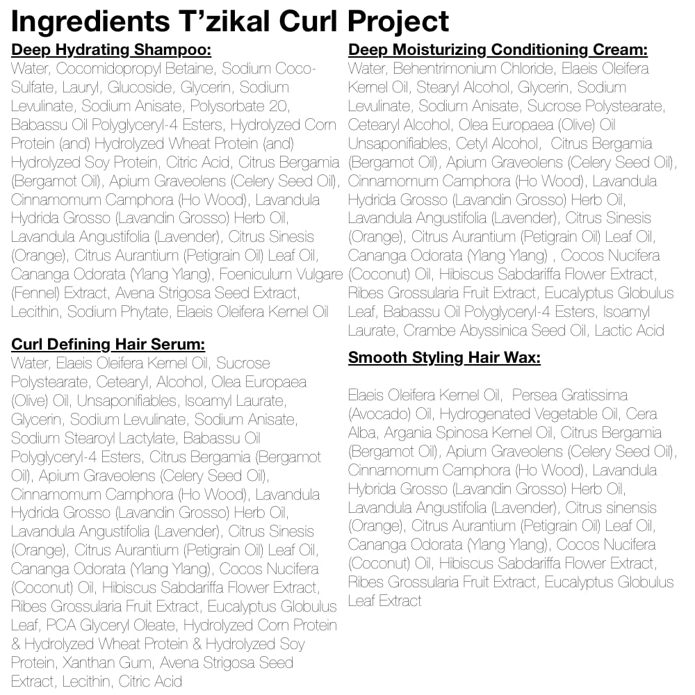 T'zikal Curl Enhancing Treatment with Ojon Oil - Sulfate & Paraben Free Curly Hair Products for Natural Curls & Waves - Vegan & Cruelty Free Hair Care - Perfect for Daily Styling & Frizz Control