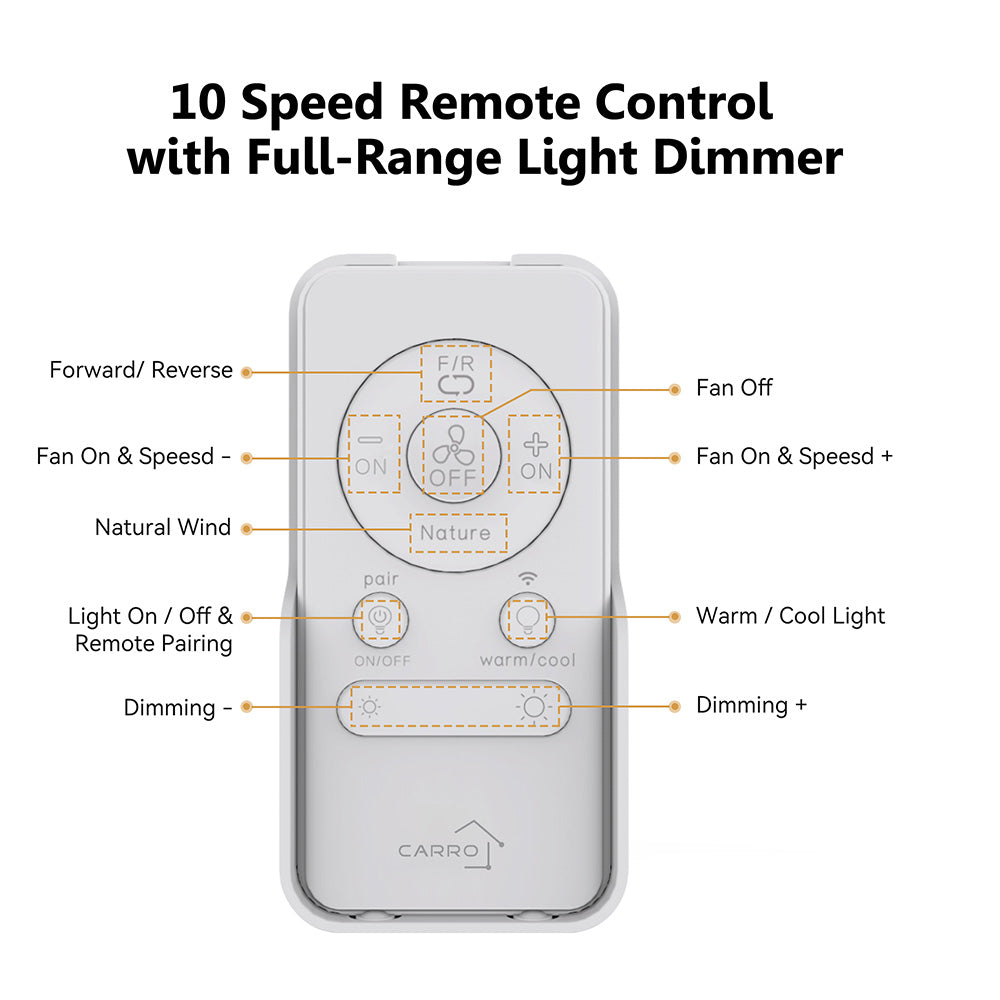 Smart Ceiling Fan with LED Light & Remote Control - 48 Inch Indoor/Outdoor Use - Perfect for Living Room, Bedroom, Patio & Covered Porch