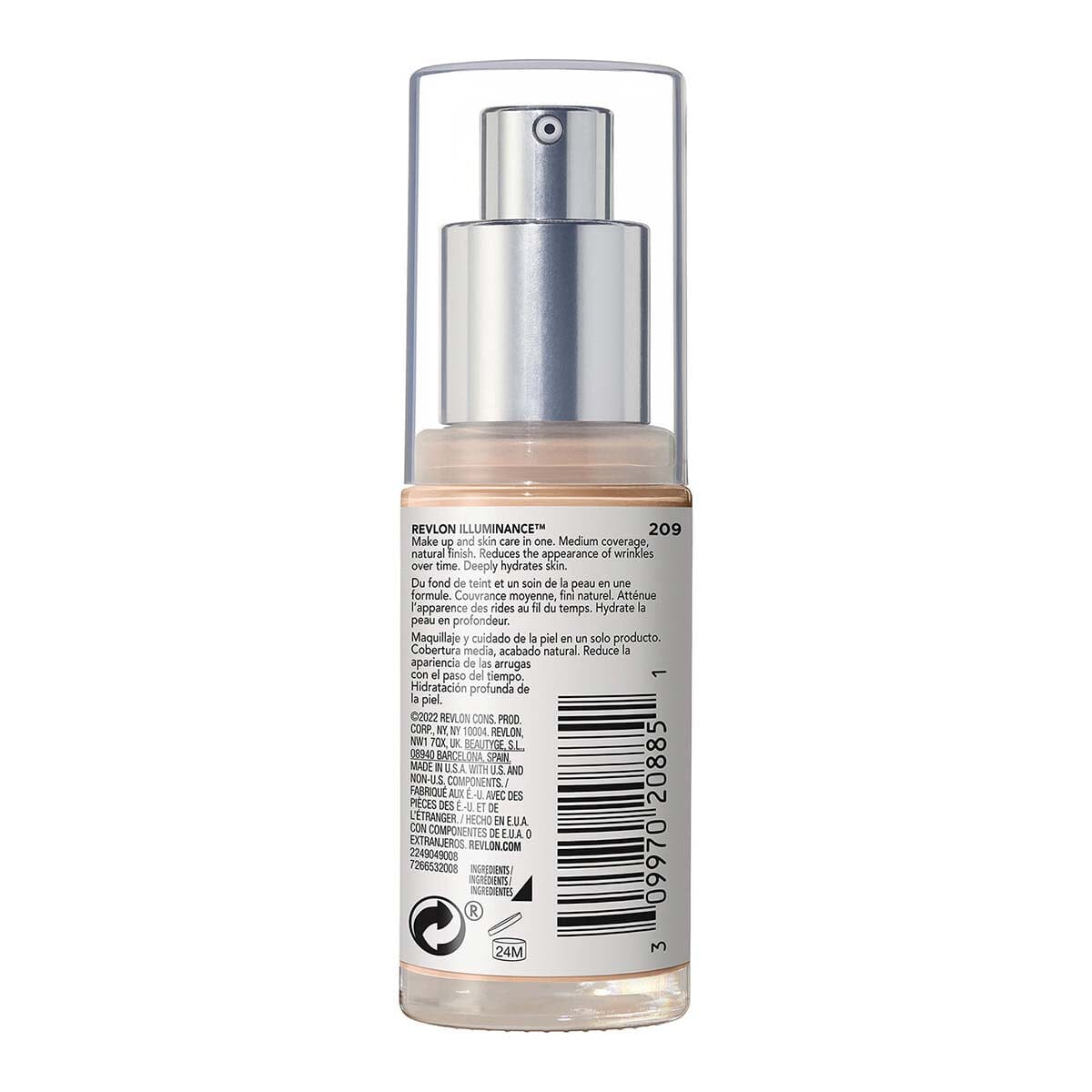 Revlon Illuminance Liquid Foundation - Buff Beige 209, Lightweight & Buildable Coverage, Natural Glow Finish for Daily Wear & Special Occasions