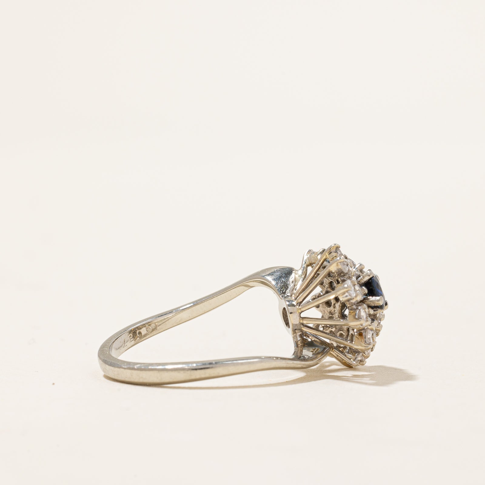 Exquisite Diamond & Sapphire Waterfall Ring - 0.73ctw Diamonds & 0.50ctw Sapphires - Size 6.25 - Elegant Jewelry for Weddings, Anniversaries & Special Occasions
