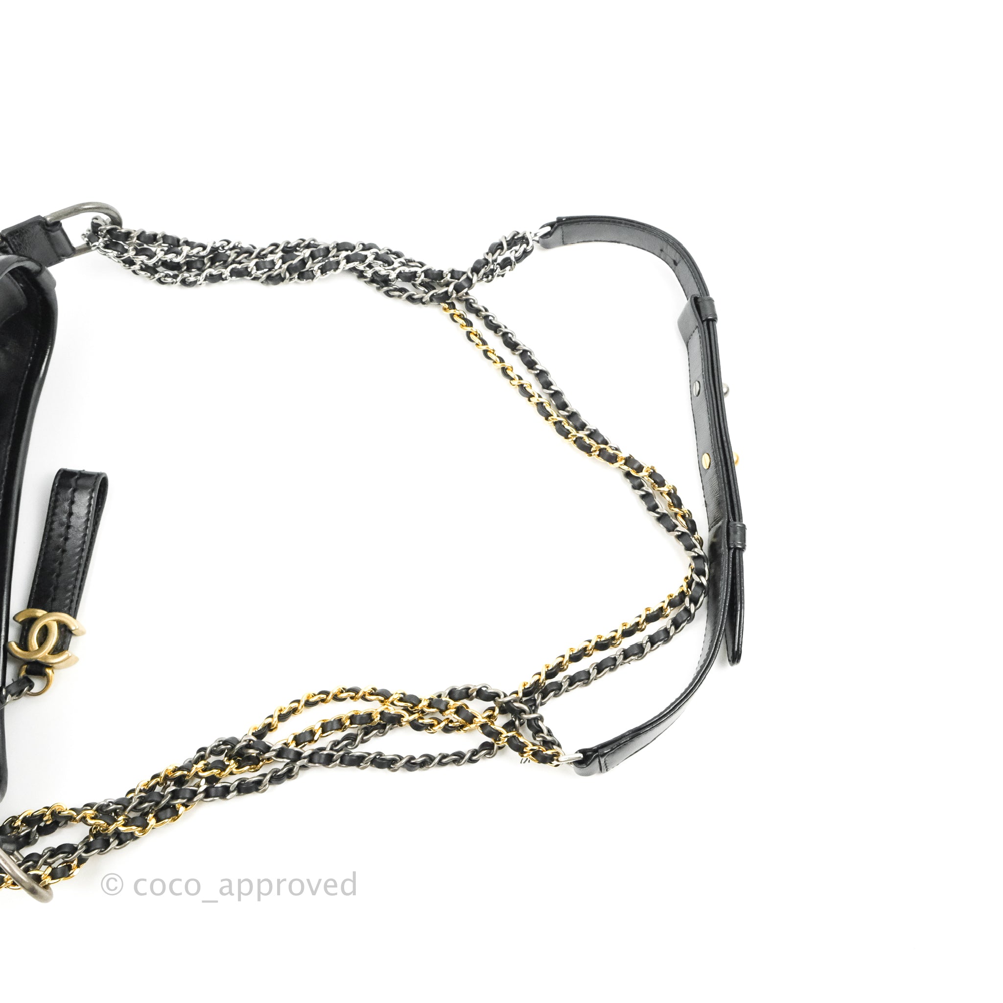Chanel Small Gabrielle Hobo Bag in Black Calfskin with Chevron Pattern & Mixed Hardware - Perfect for Everyday Use, Work & Special Occasions