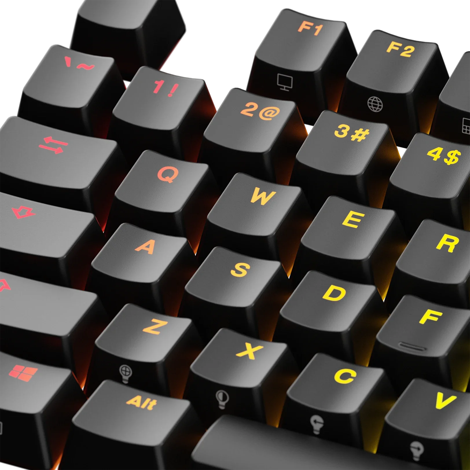 Backlit Black Keycaps for Mechanical Keyboards - US Layout - Perfect for Gaming & Typing in Low Light