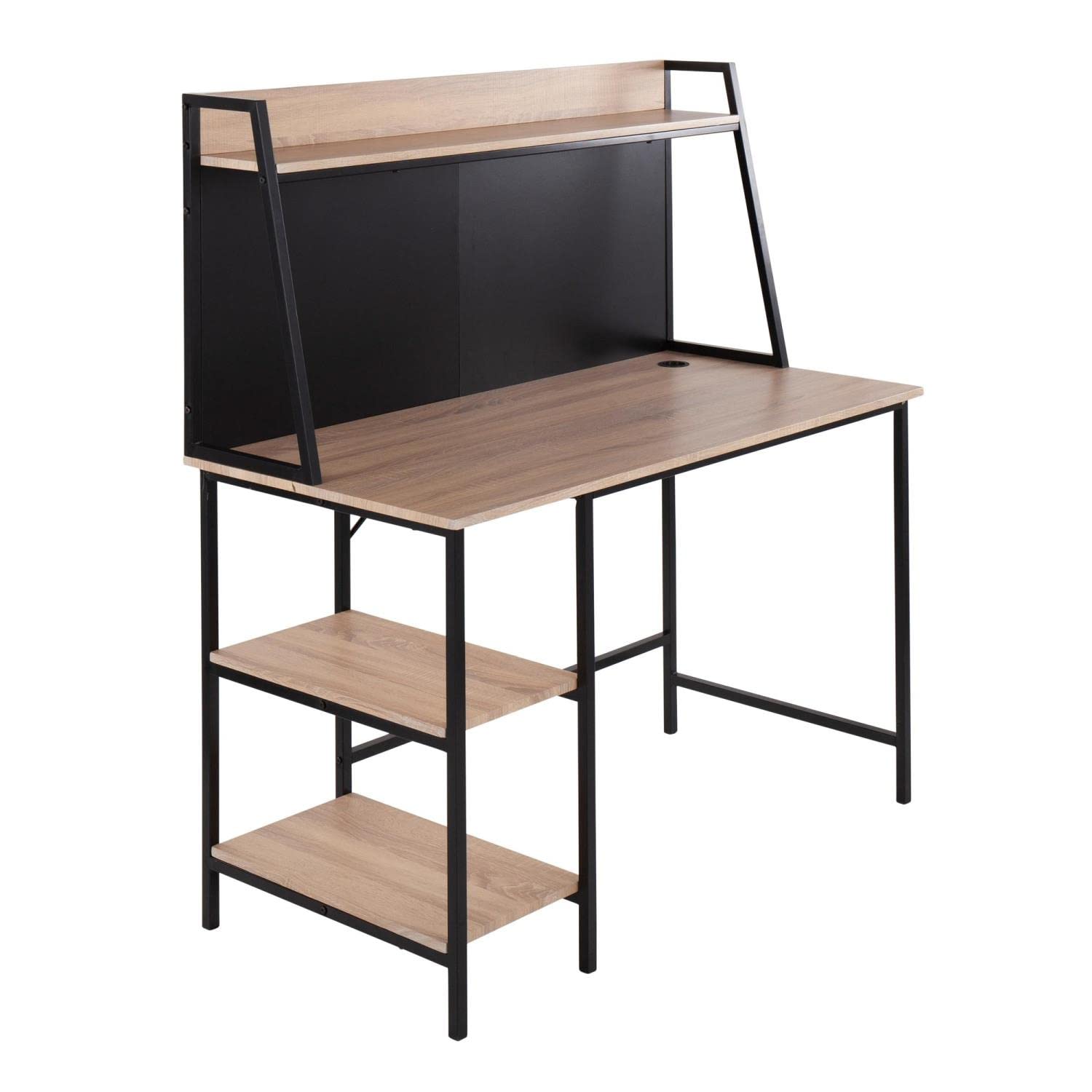 LumiSource Geo Shelf Desk - Modern Home Office Desk with Storage, Compact Computer Desk for Small Spaces, Gaming & Study Desk - Perfect for Bedrooms, Dorms & Workspaces