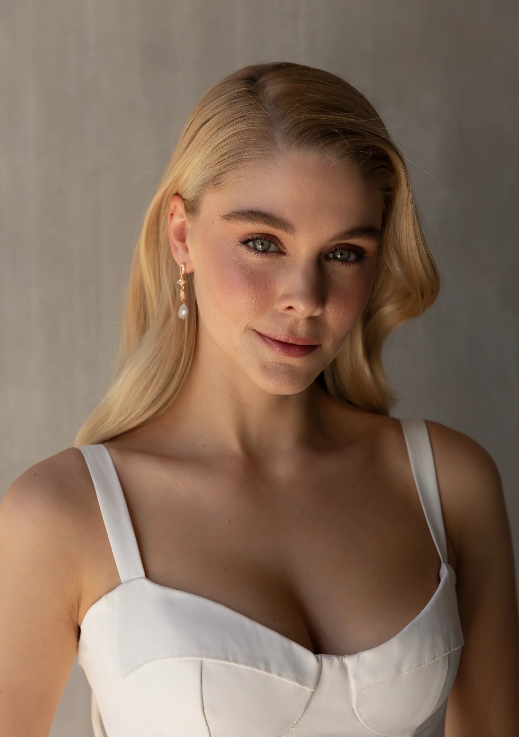 Lola Knight Ivy Pearl & Crystal Drop Bridal Earrings - Gold Wedding Jewelry for Brides, Bridesmaids & Formal Events